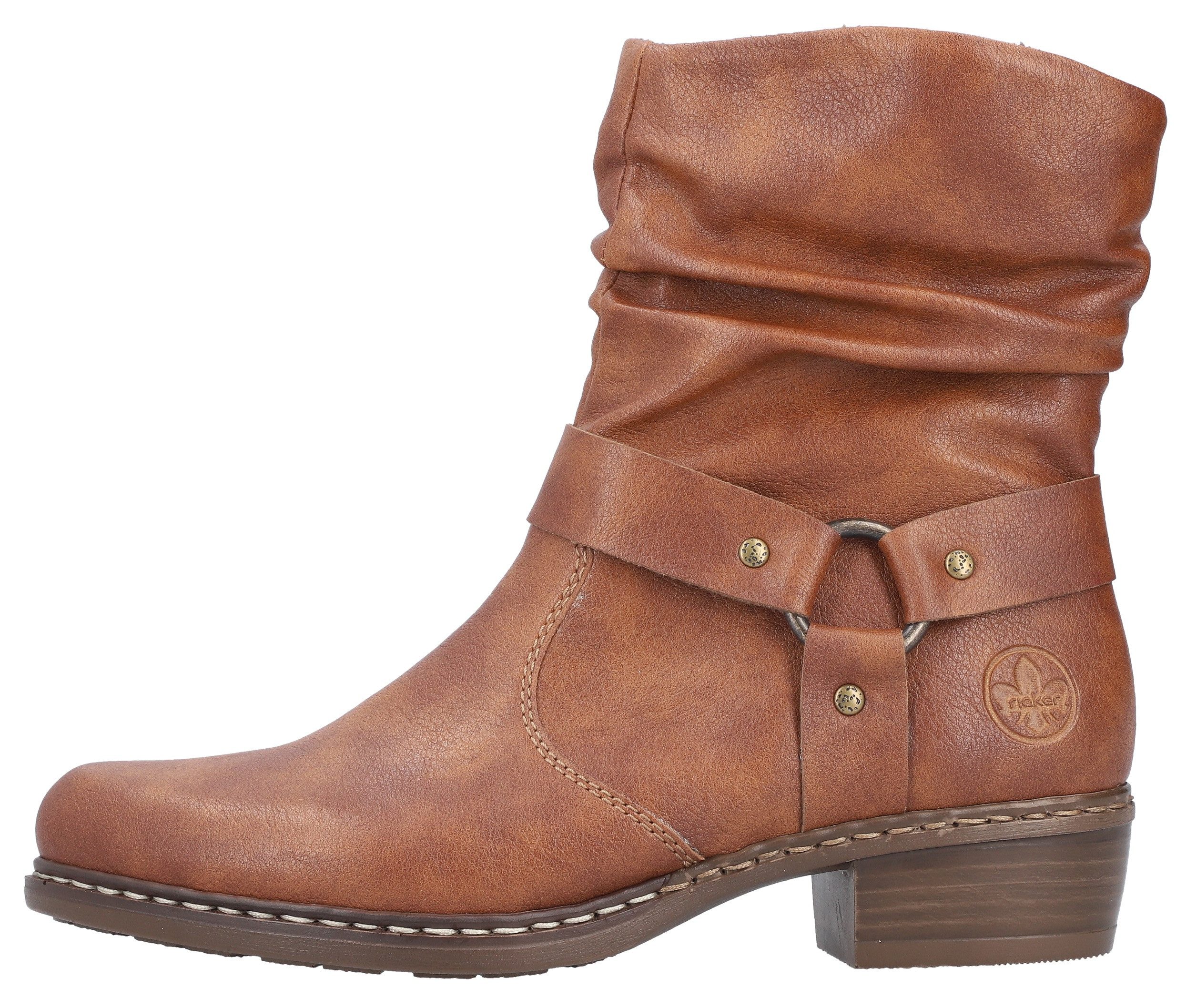 Rieker Laarsjes cowboylaarzen, western-enkellaars, hakken, met decoratieve riem