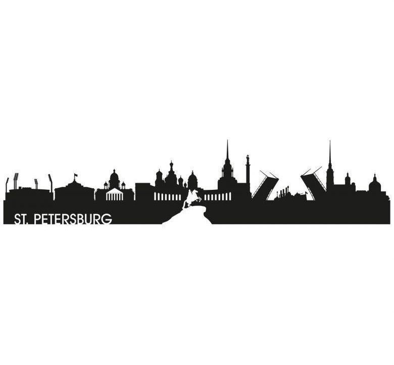 Wall-Art Wandfolie XXL skyline Sint-Petersburg 120 cm (1 stuk)