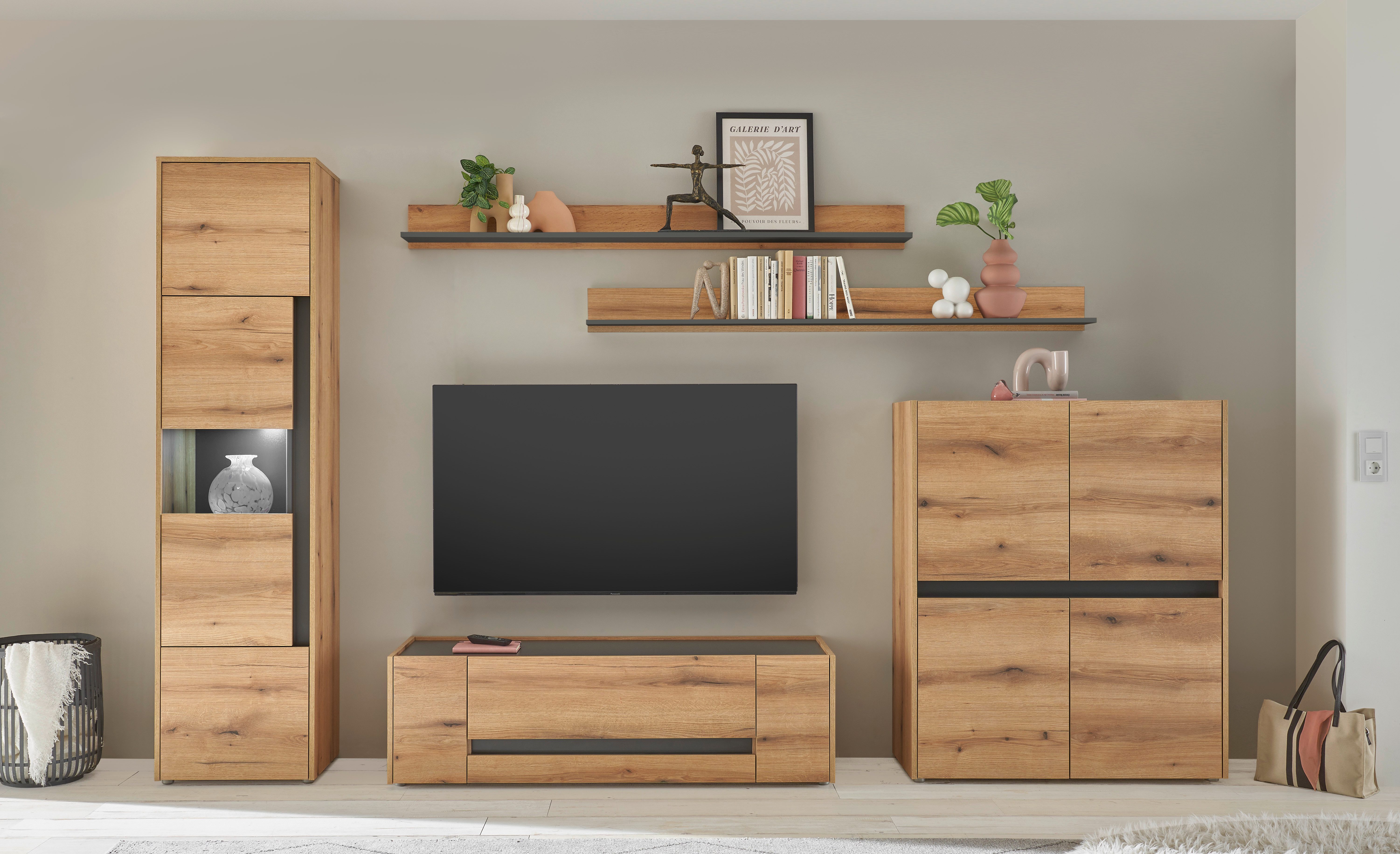 INOSIGN Wandmeubel City/Giron Breedte ca. 350 cm (set, 5-delig) tv-wandmeubels beige