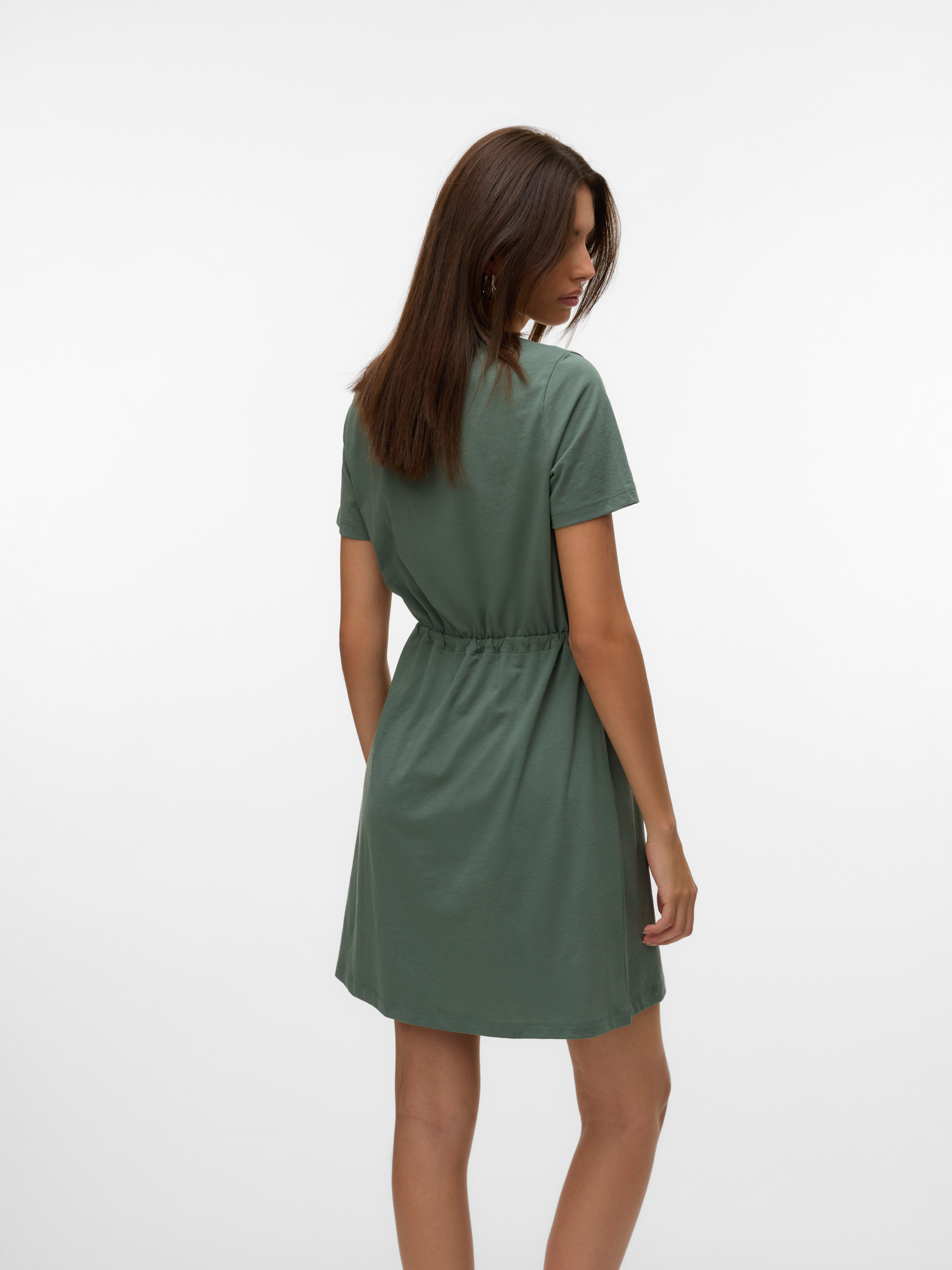 Vero Moda Shirtjurk VMLUNA SS SHORT STRING DRESS JRS NOOS
