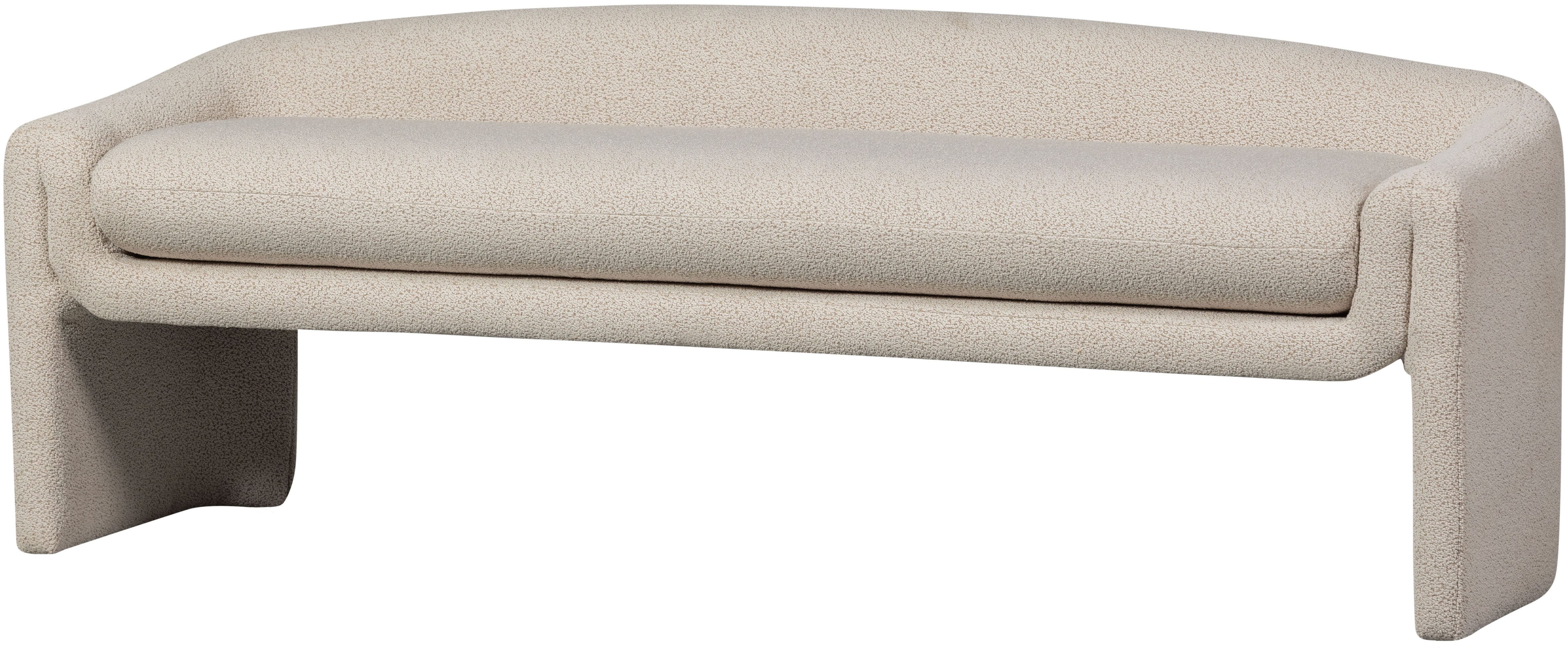 WOOOD Zitbank Zone Eetkamerbank, grof geweven stof, breedte 160 cm beige, houten bankjes