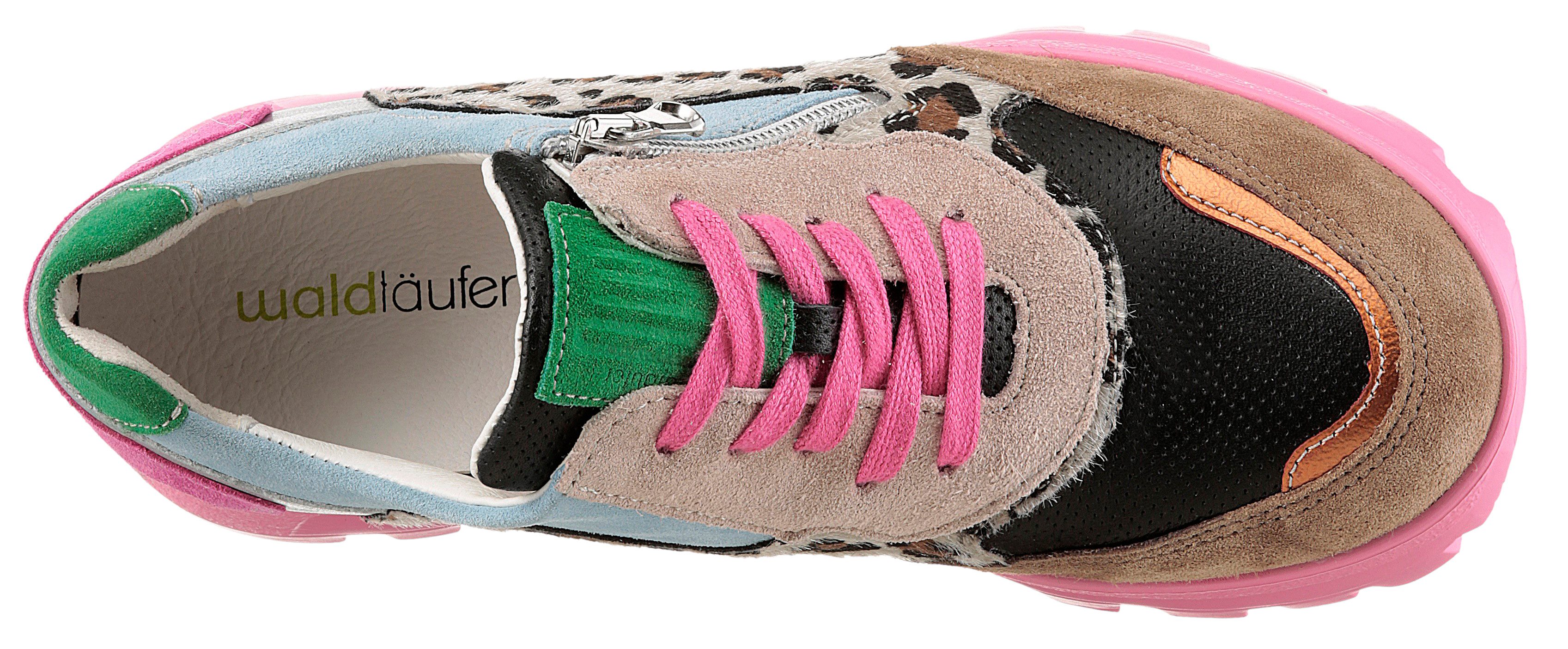 Waldläufer Sneakers met sleehak H-AJALA in comfortbreedte h = zeer breed, vrijetijdsschoen, lage schoen, veterschoen