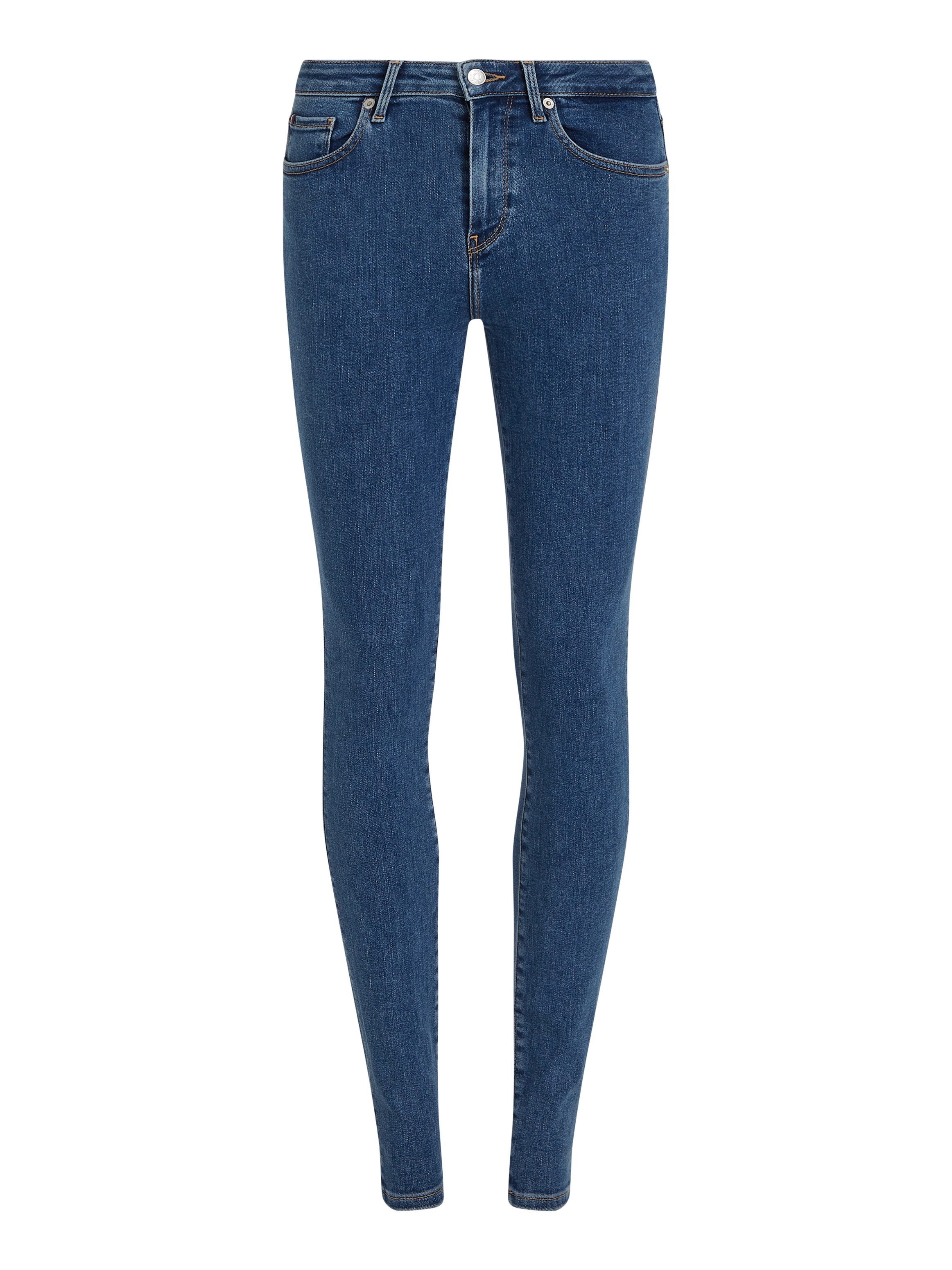Tommy Hilfiger Skinny fit jeans COMO SKINNY RW BLACK met logo-badge