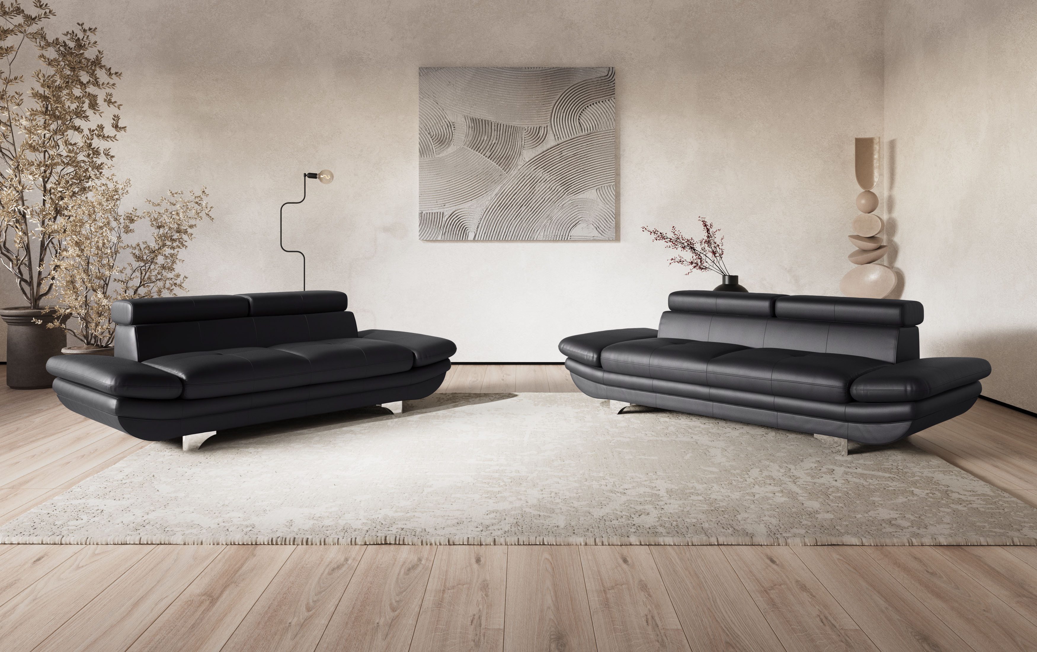 COTTA 3-zitsbank Enterprise Big-sofa, met verstelbare armleuning en rugleuning