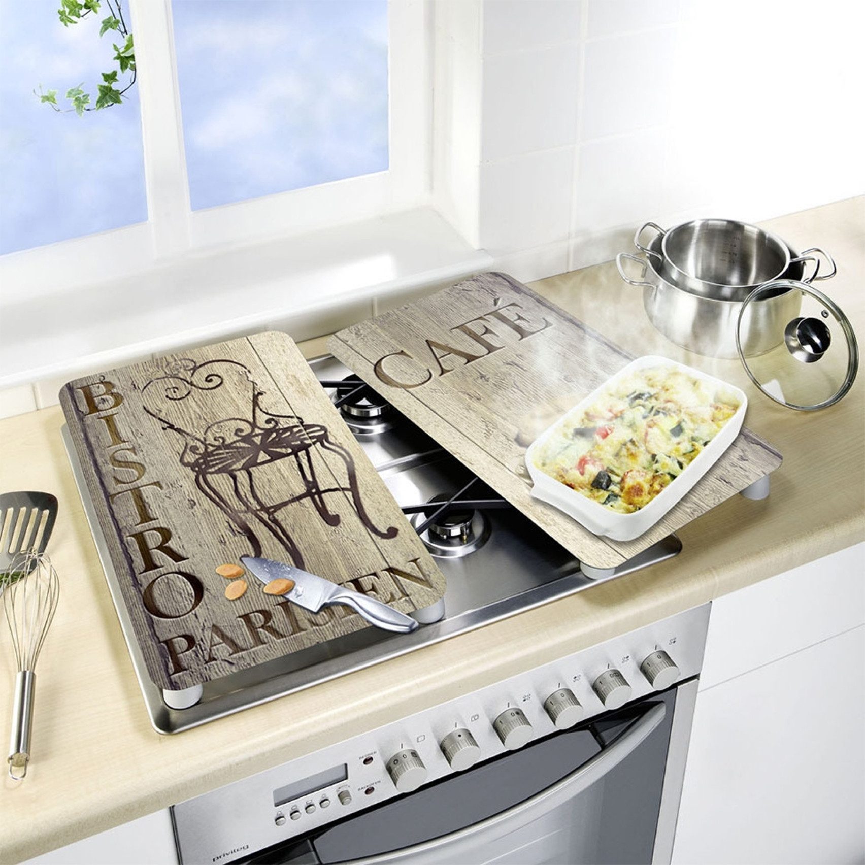 WENKO Kookplaatdeksel Universeel model Bistro (set, 2-delig)
