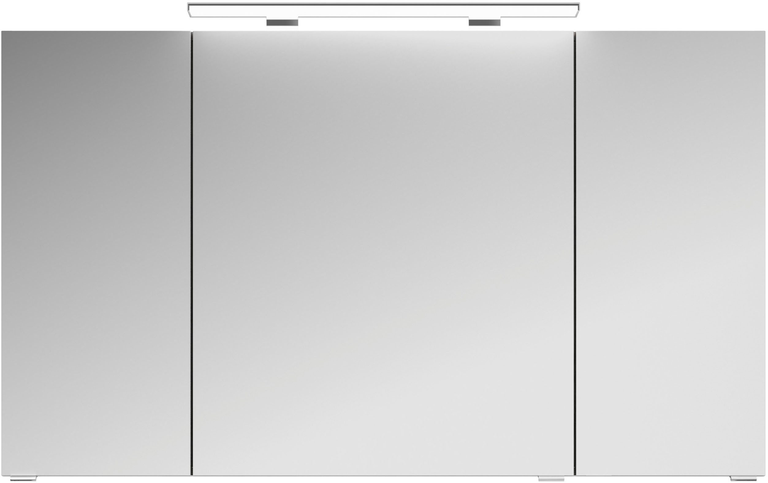 Saphir Badkamerspiegelkast Serie 4010 badkamer spiegelkast incl. LED-opbouwlamp Badkast 120 cm breed, 3 deuren, 6 glazen legplanken, incl. deurdemper