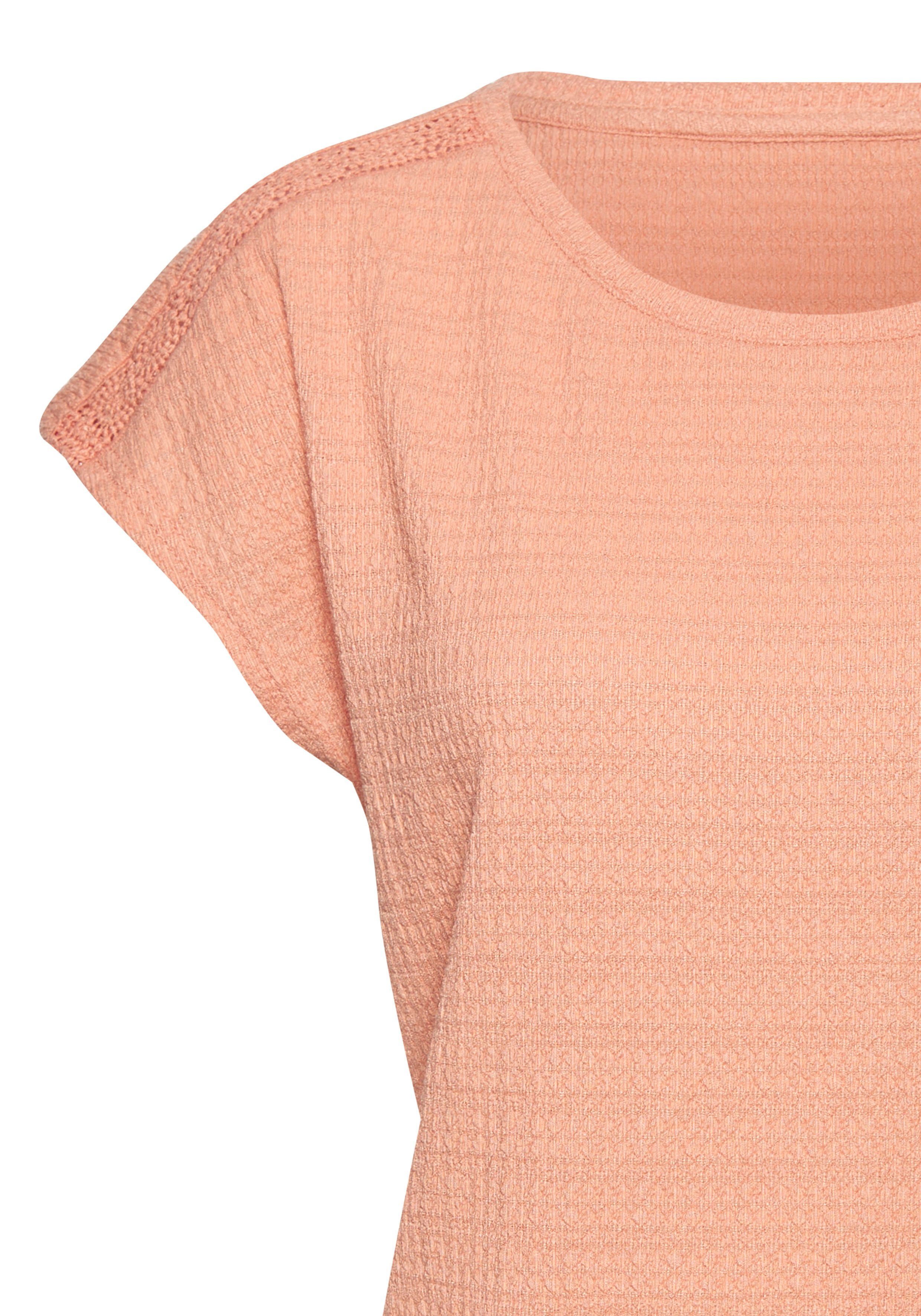 Vivance Shirt met korte mouwen Met decoratieve haak-inzet van kreukvrije crêpe-kwaliteit (2-delig, Set van 2)