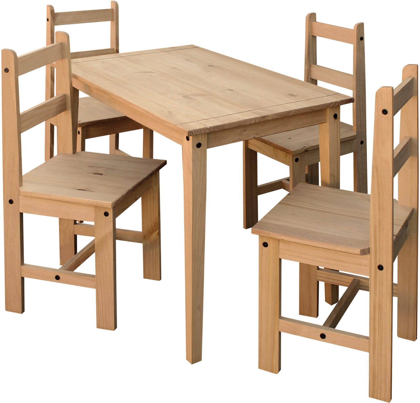 Home affaire Eethoek Houten oppervlak honingkleurig gewaxed (set, 5-delig)