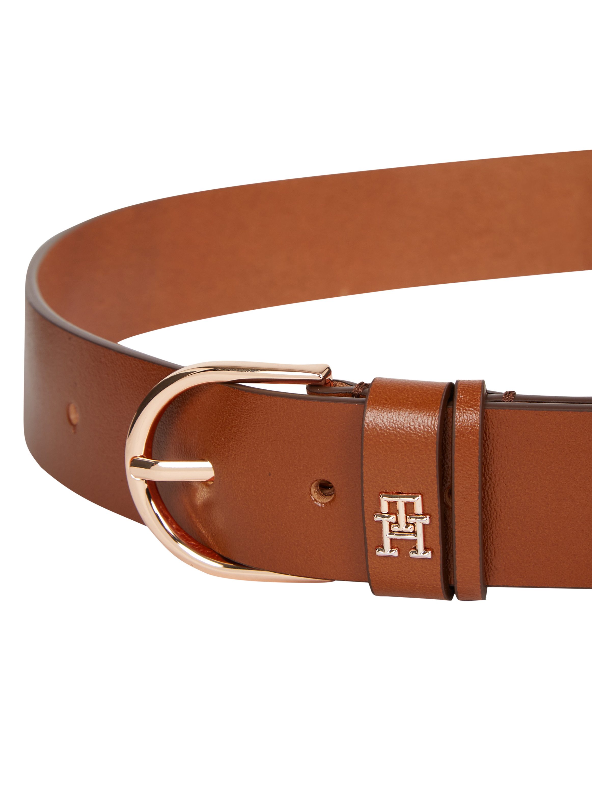 Tommy Hilfiger Leren riem ESSENTIAL EFFORTLESS 3.5 Ovale eenvoudig pin sluiting, logo-embleem
