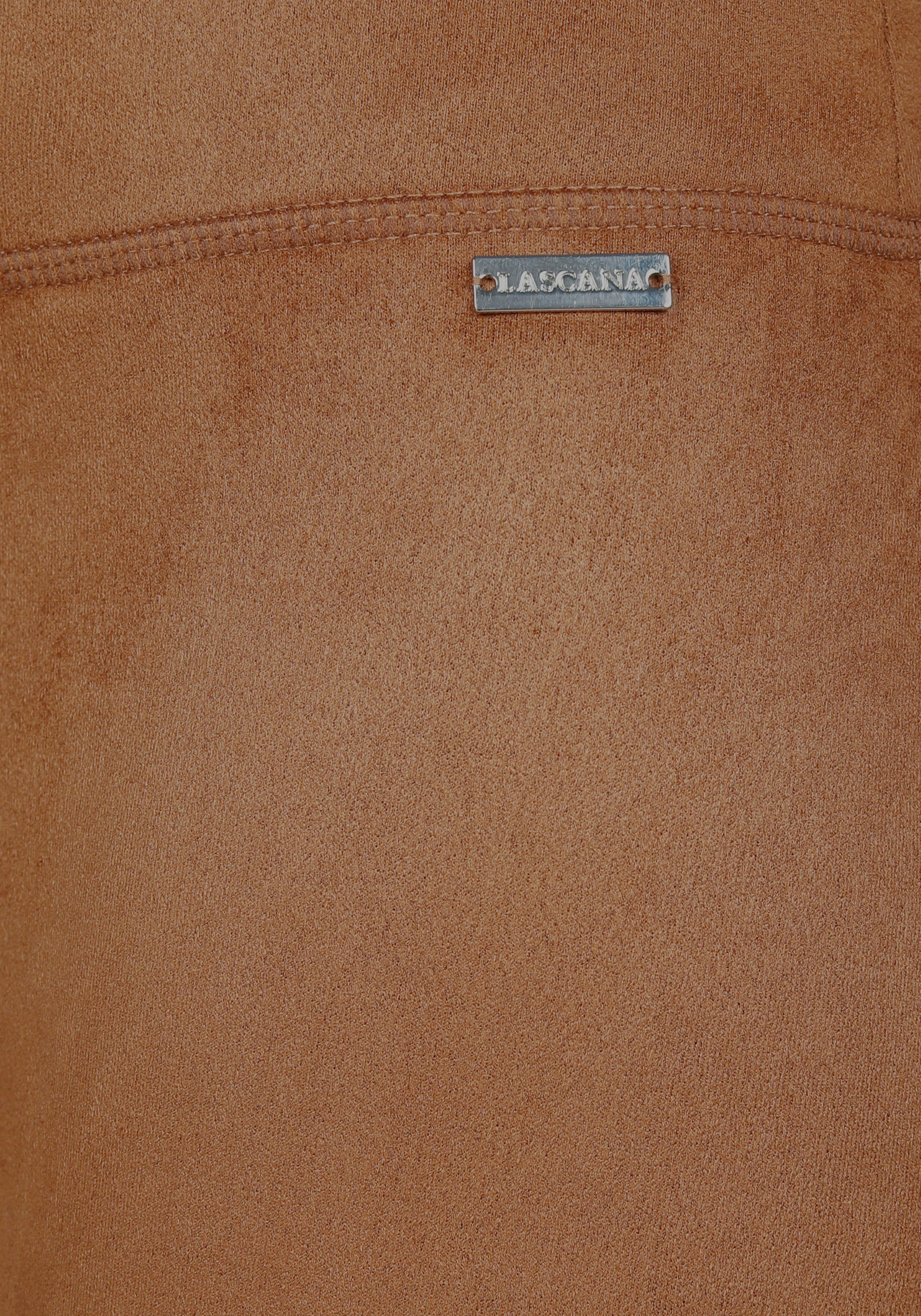 Lascana Legging in suèdeleer-look