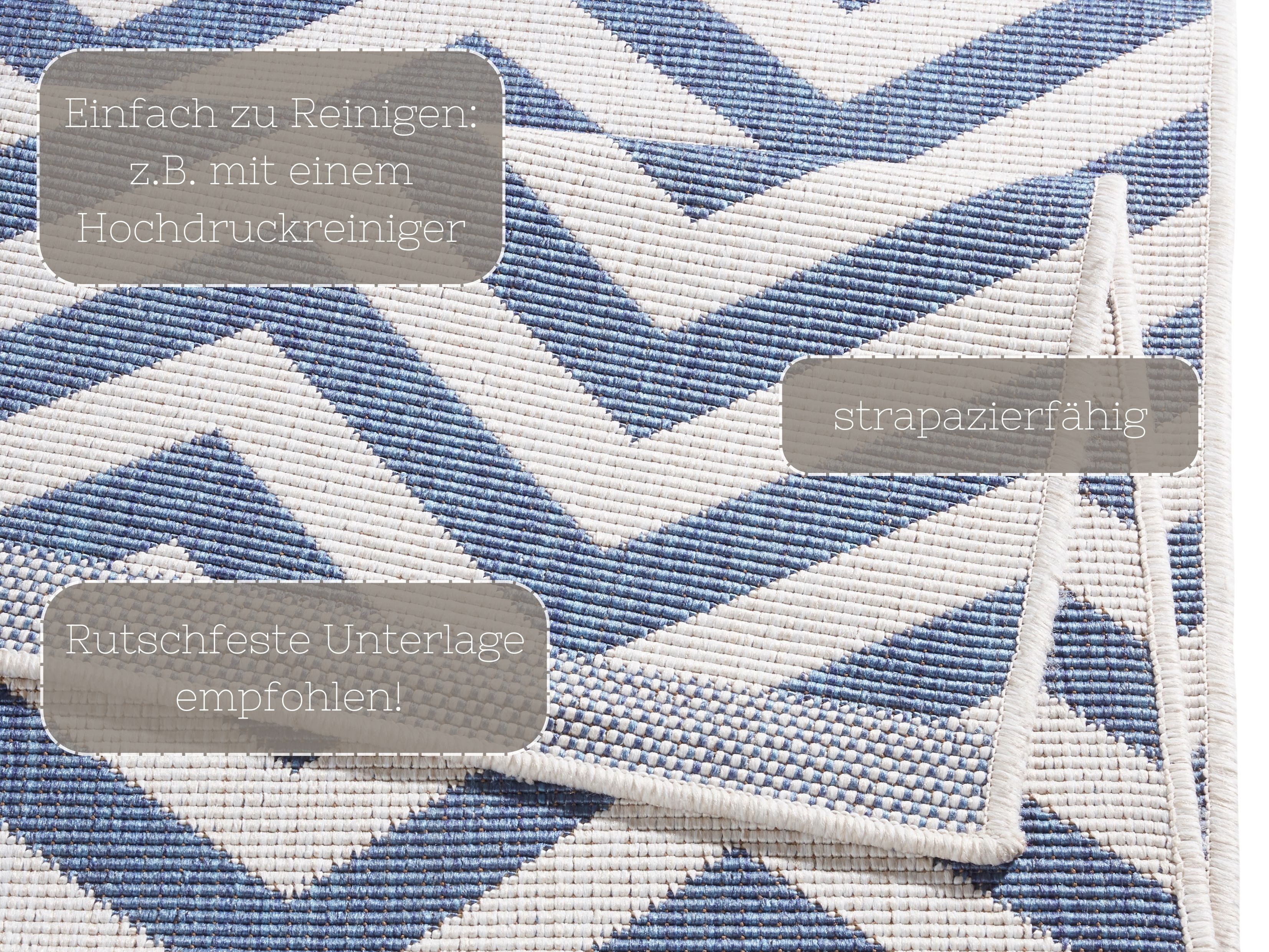 NORTHRUGS Vloerkleed Palma tweezijdig te gebruiken kleed Binnen- en buitengebruik, weerbestendig, balkon, loper, woonkamer, waterbestendig
