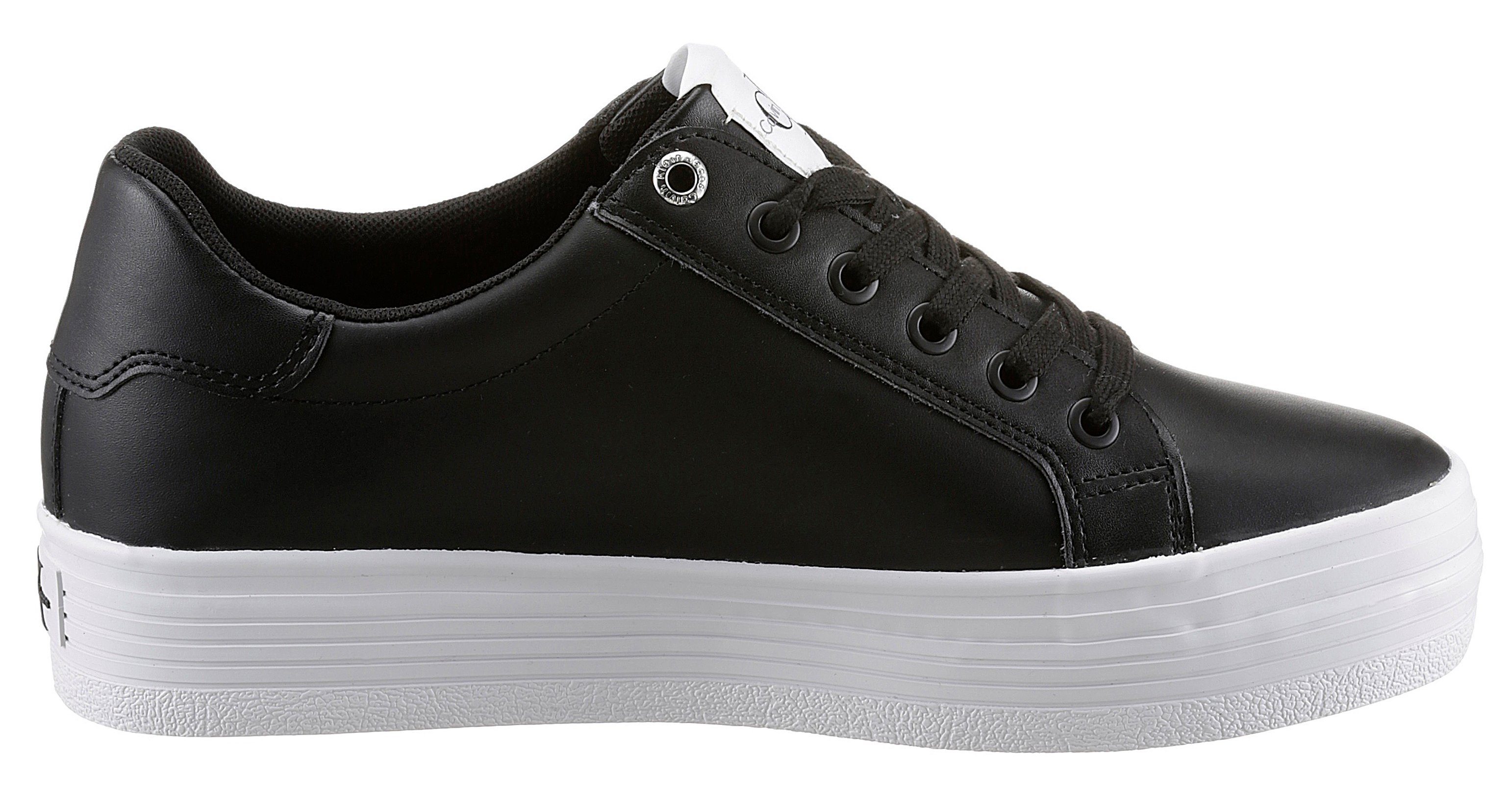 Calvin Klein Plateausneakers VULC FLATFORM LACEUP LOW LTH zachte schachtvering, vrijetijdsschoen, lage schoen, veterschoen