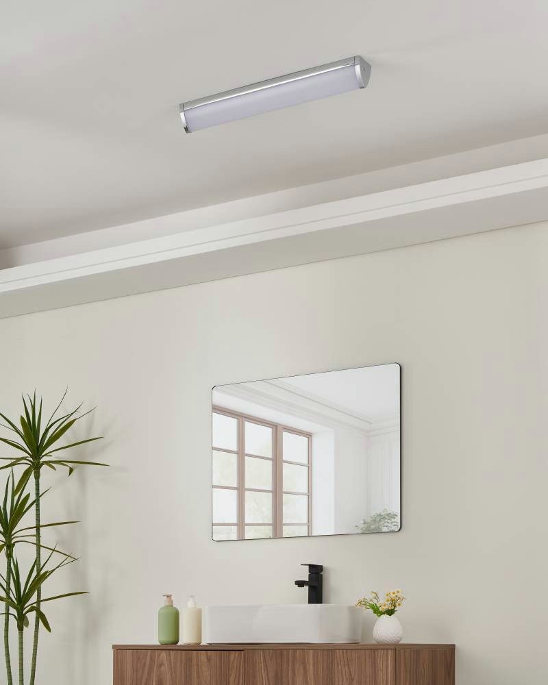 EGLO Led-wandlamp GITA 2 wandlamp, chroom, wit, IP44, spiegel lamp, badkamerlamp