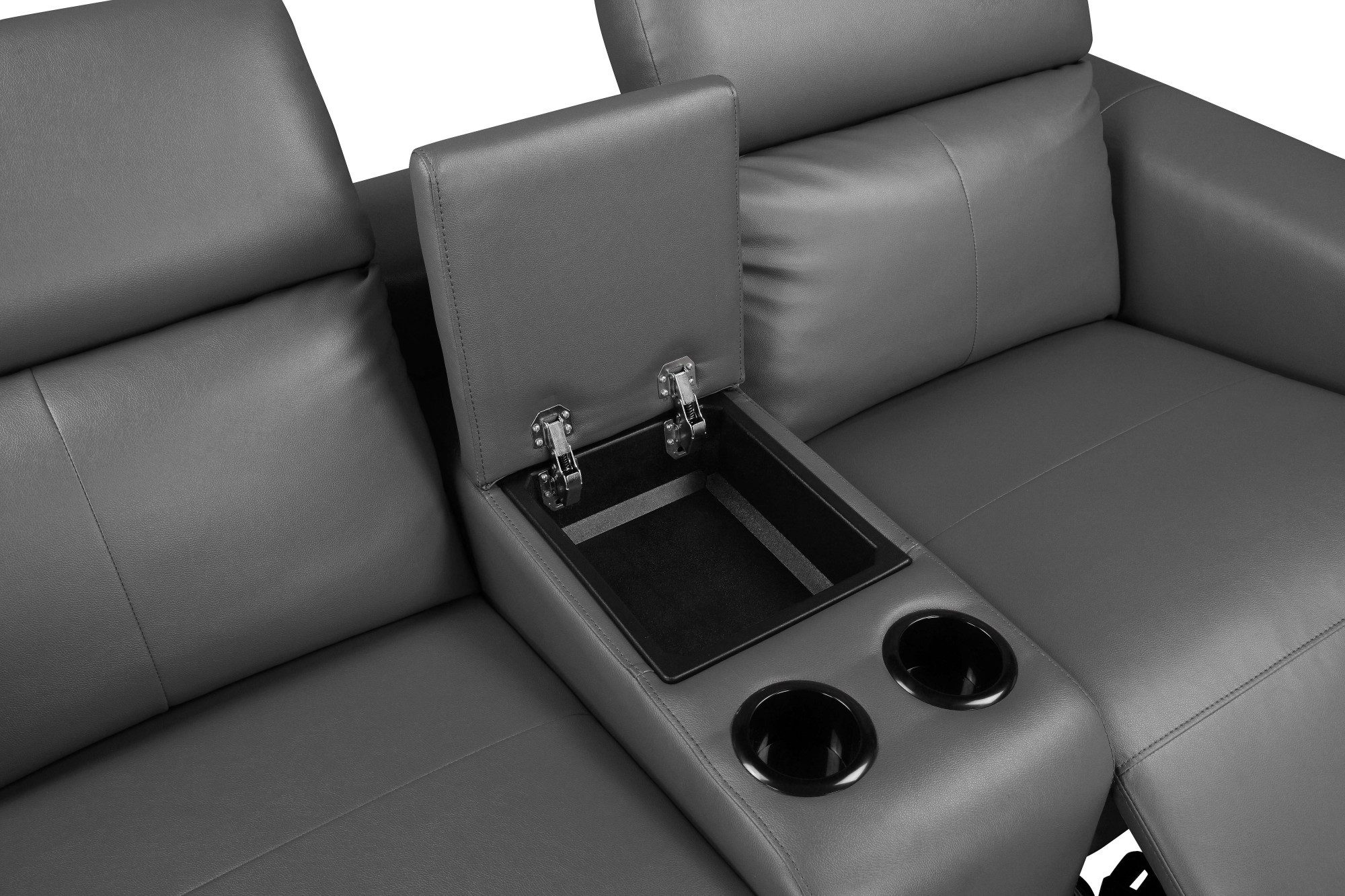 Places of Style 2-zitsbank Lund, 2-zits bioscoopbank, tv-fauteuil, multimedia-sofa, USB-A met elektrische of handmatige relaxfunctie, bekerhouder en opbergruimte
