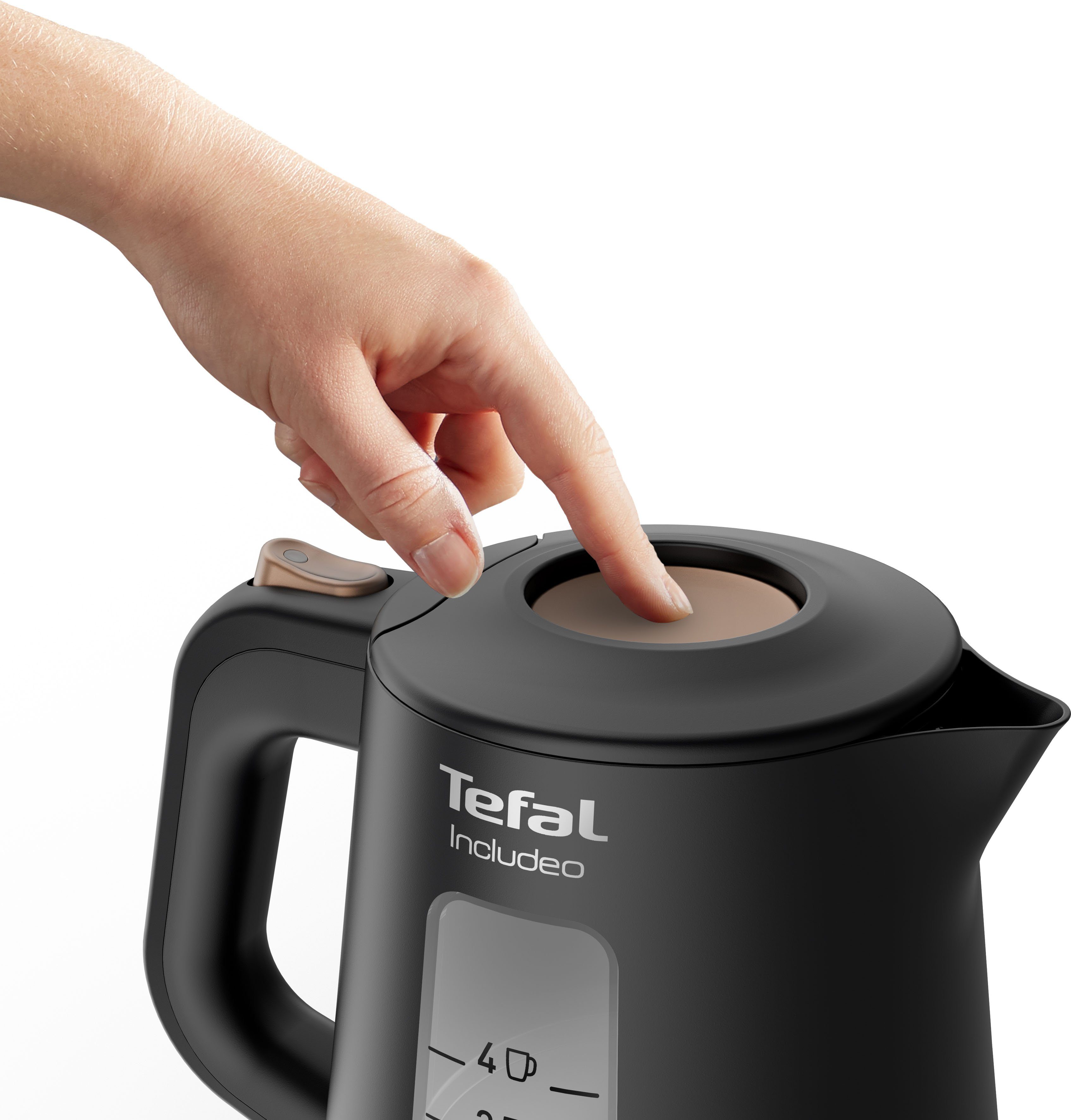Tefal Waterkoker KI5338 Includeo, 1 l, Antisliphandgreep, waterniveauaanduiding, uitneembare filter