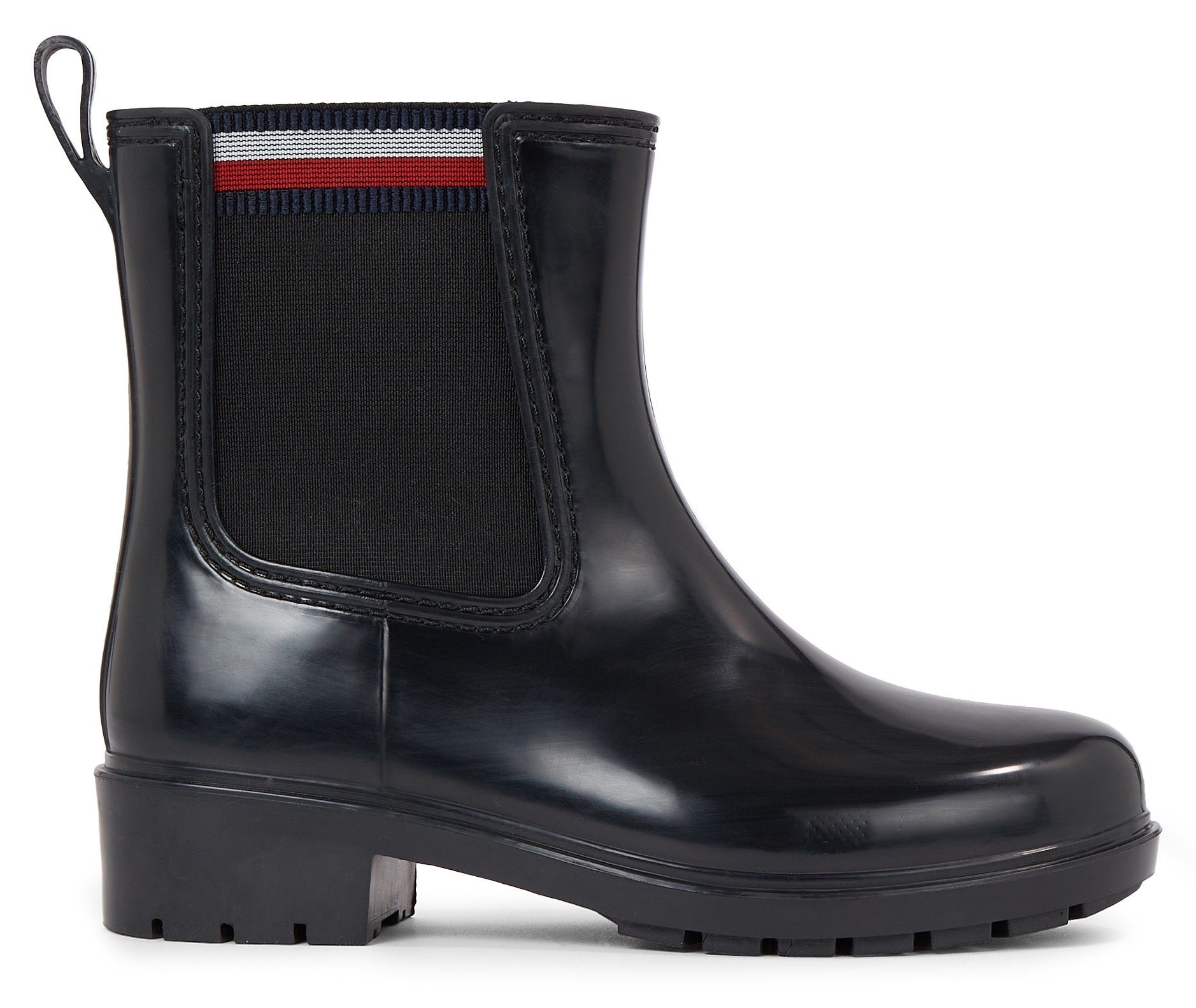 Tommy Hilfiger Chelsea-boots CORPORATE ELASTIC RAINBOOT met stretchinzet aan beide zijden