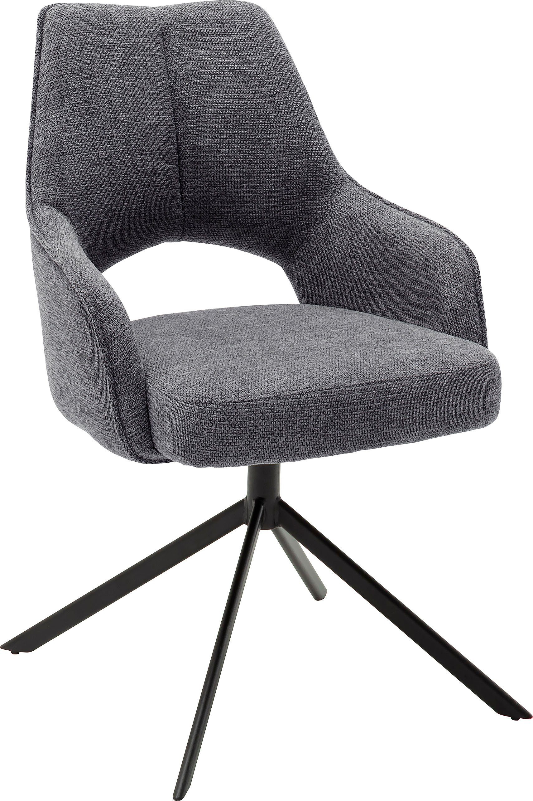 MCA furniture Stoel met armleuningen BANGOR (2-set), draaibaar 180°, pocketvering, zithoogte ca. 49 cm (2 stuks)