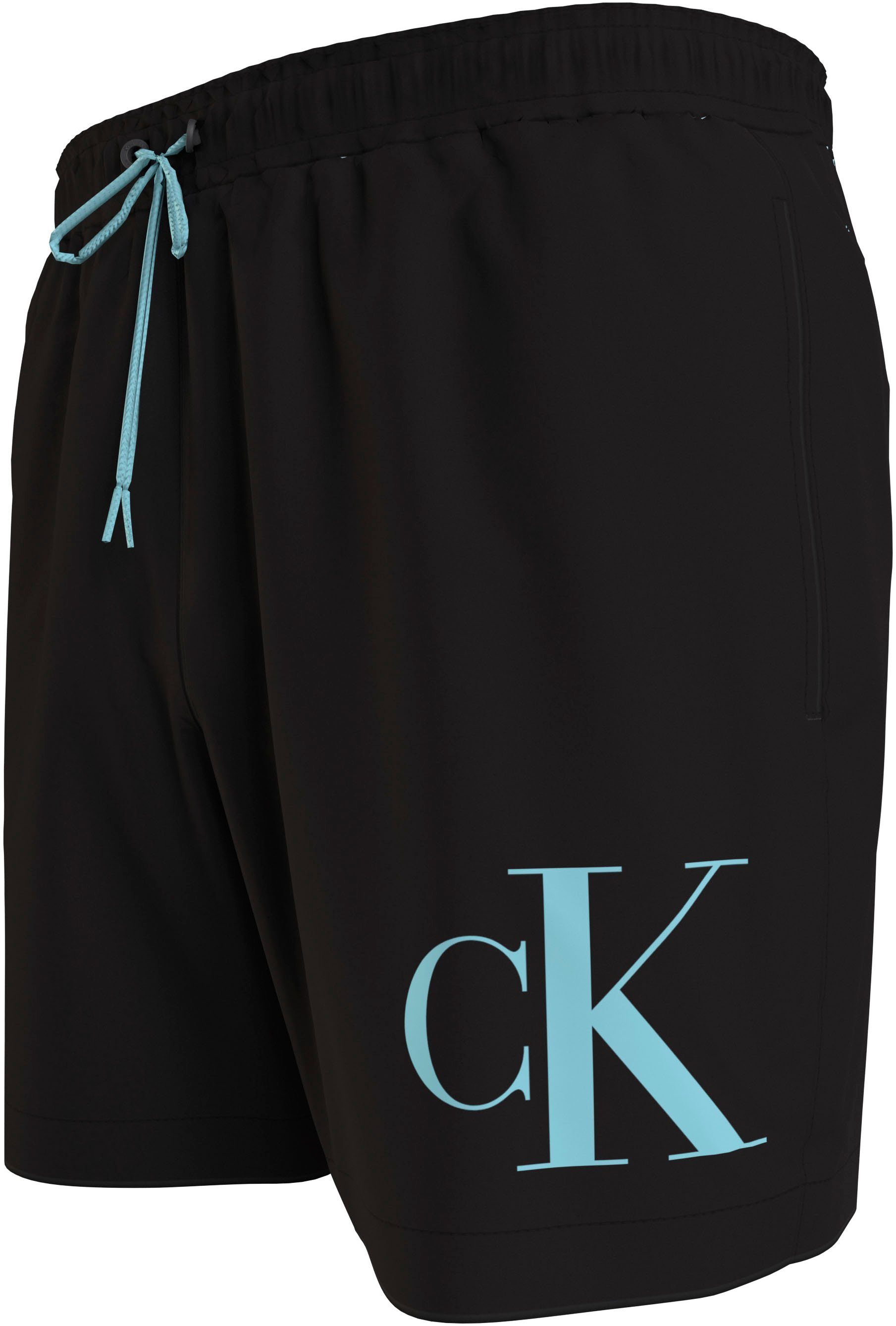 Calvin Klein Swimwear Zwemshort MEDIUM DRAWSTRING met contrastkleurig logo