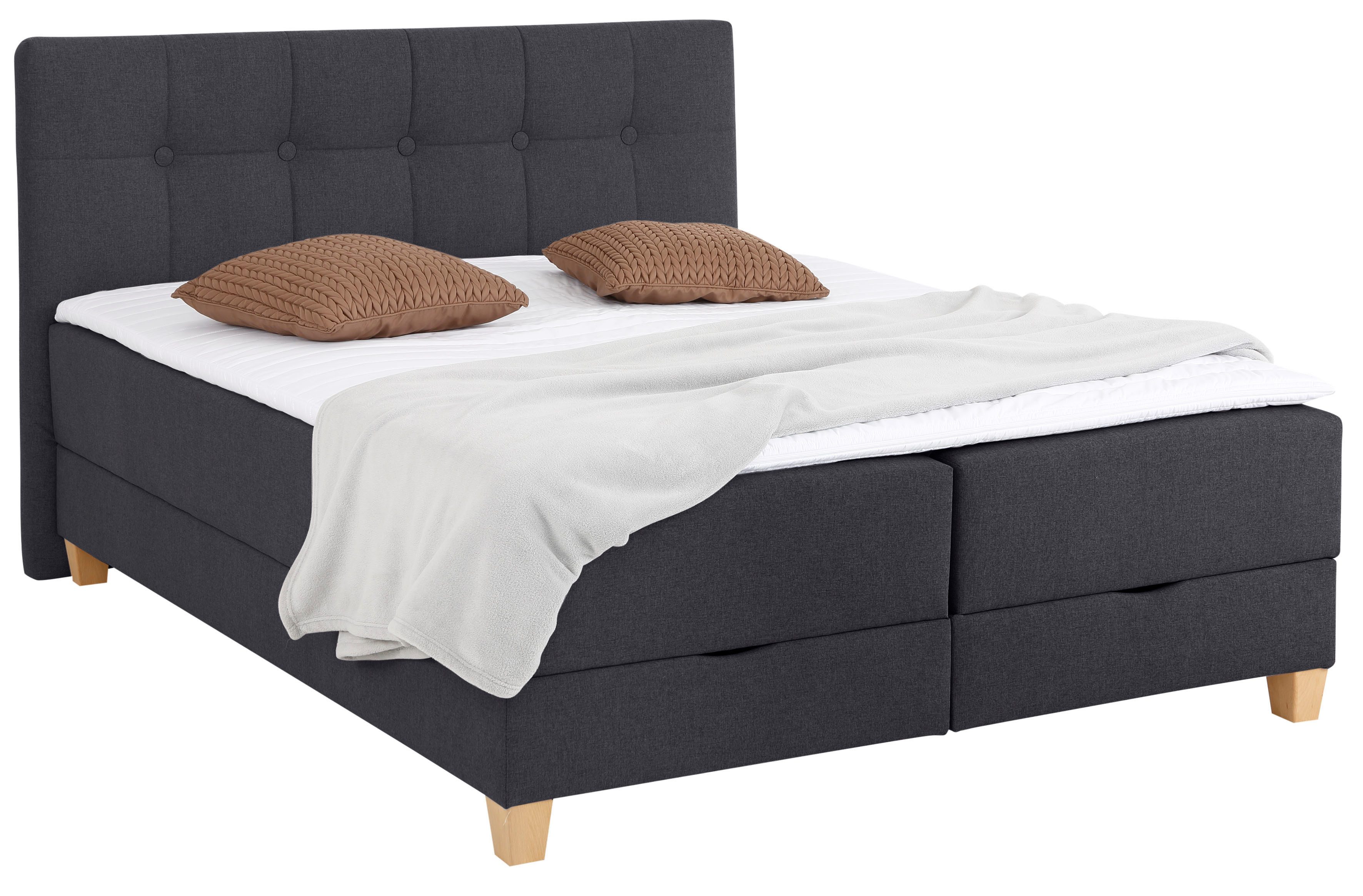 Home affaire Boxspring Lonrai in h2, h3 & h4 en xxl - verlengde 220 cm kiesbaar, incl. topper