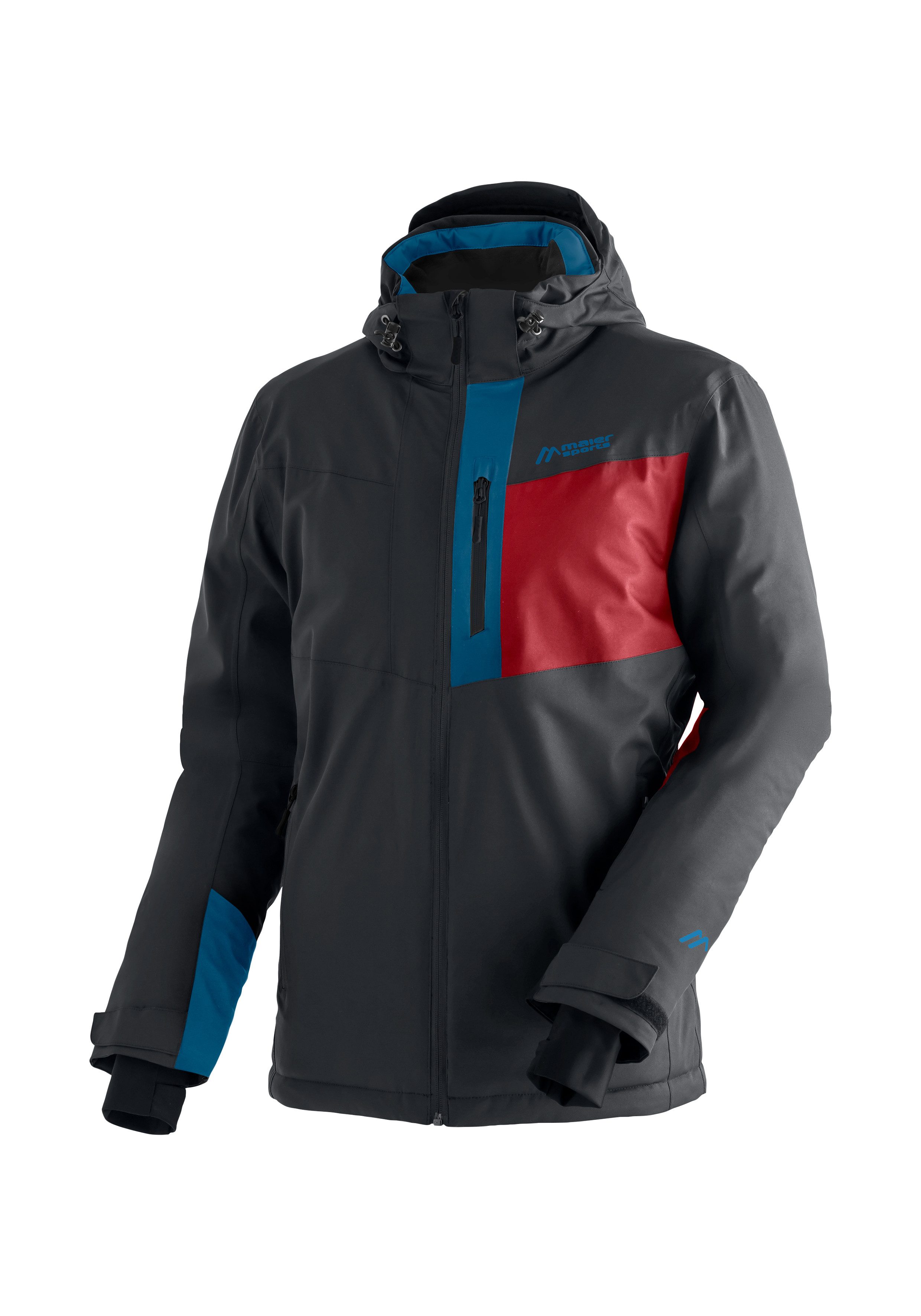 Maier Sports Ski-jack KARLEITEN M 2.0 Heren winterjas, wind/waterdicht, 3 ritszakken en capuchon, regular fit heren windbreakers maat 52 zwart
