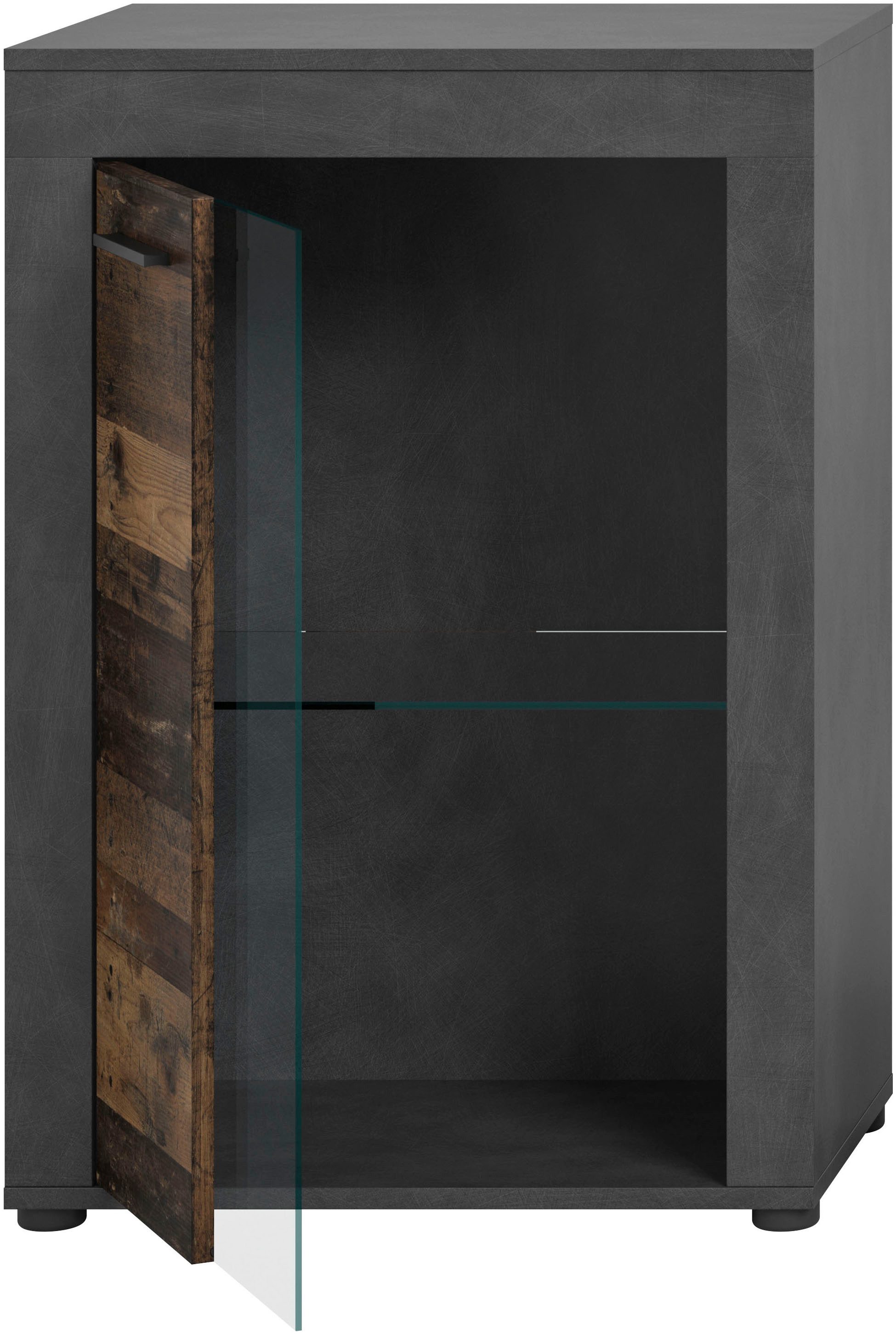 INOSIGN Vitrinekast Aosta, breedte 60 cm, staand of hangend, in verschillende kleuren Deurafdichting verwisselbaar, 1 glazen inlegvloer, hangvitrine, staande vitrine