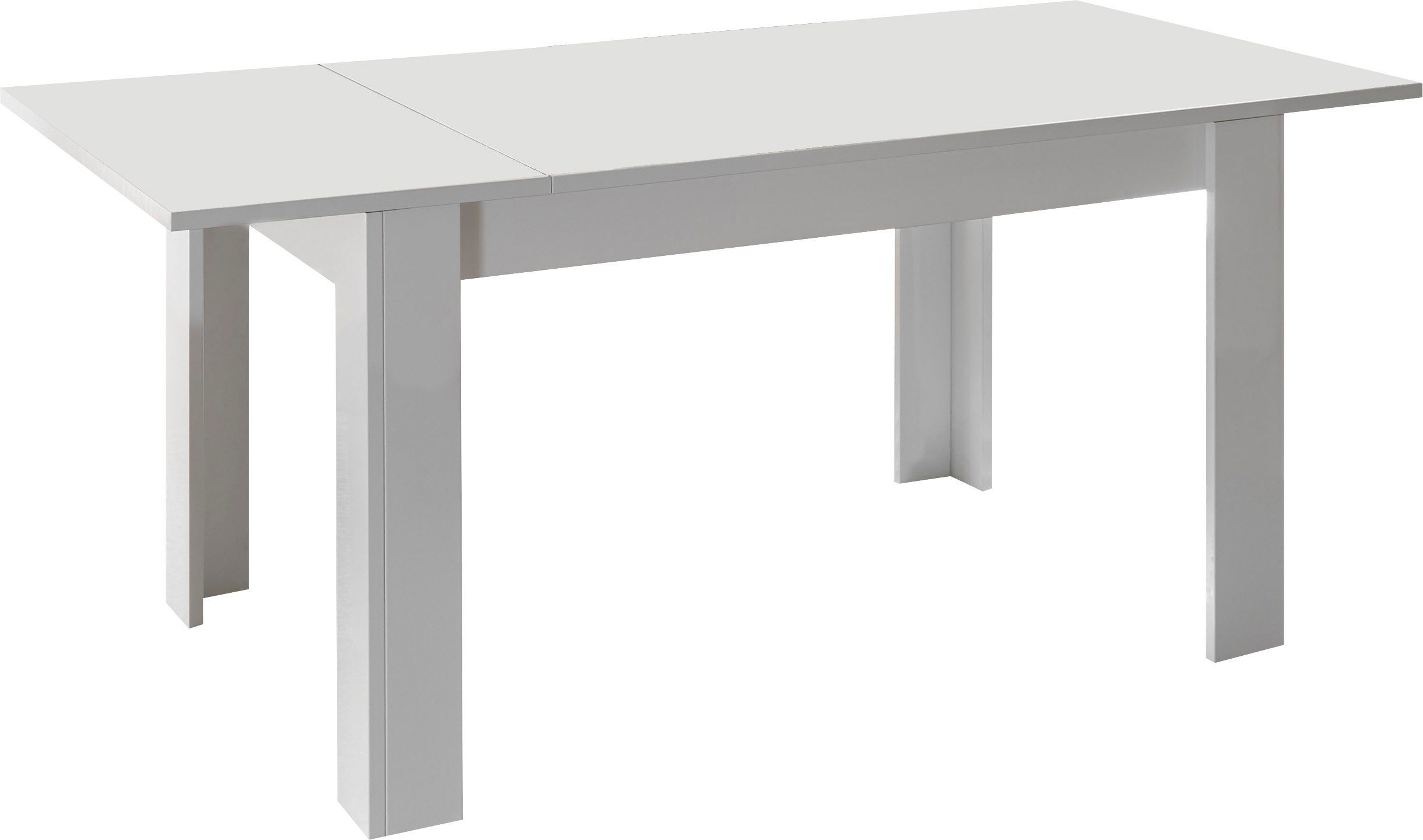 INOSIGN Eettafel Basis 137x90x79 cm (BxDxH), eettafel wit hoogglans lak, moderne rechthoekige keukentafel, uitschuifbaar, uitbreidbaar tot 185 cm