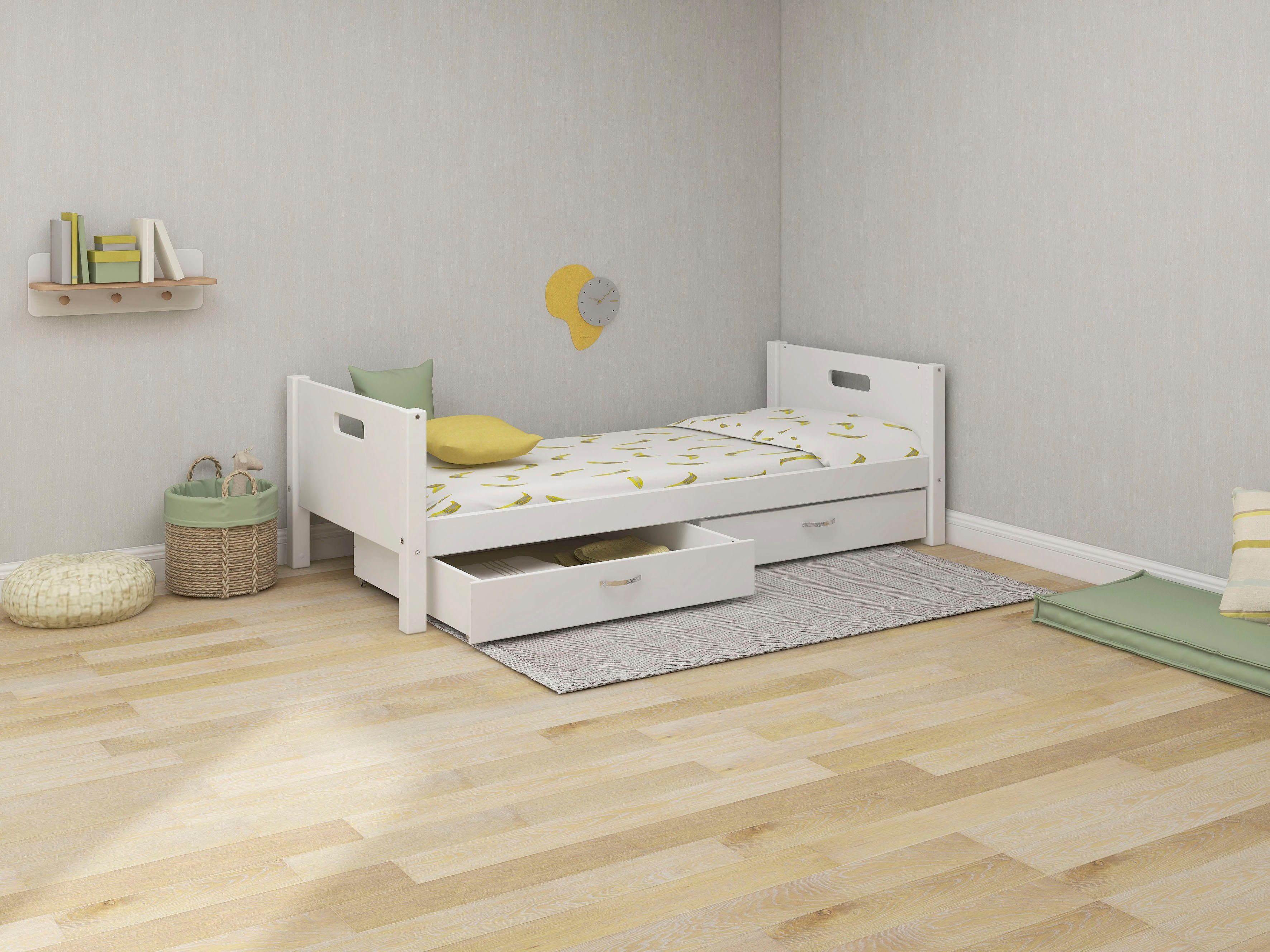 Thuka 1-persoonsledikant Nordic Kinderbed, Speelbed, Daybed, van de beste kwaliteit, stabiel, om te bouwen, met lades