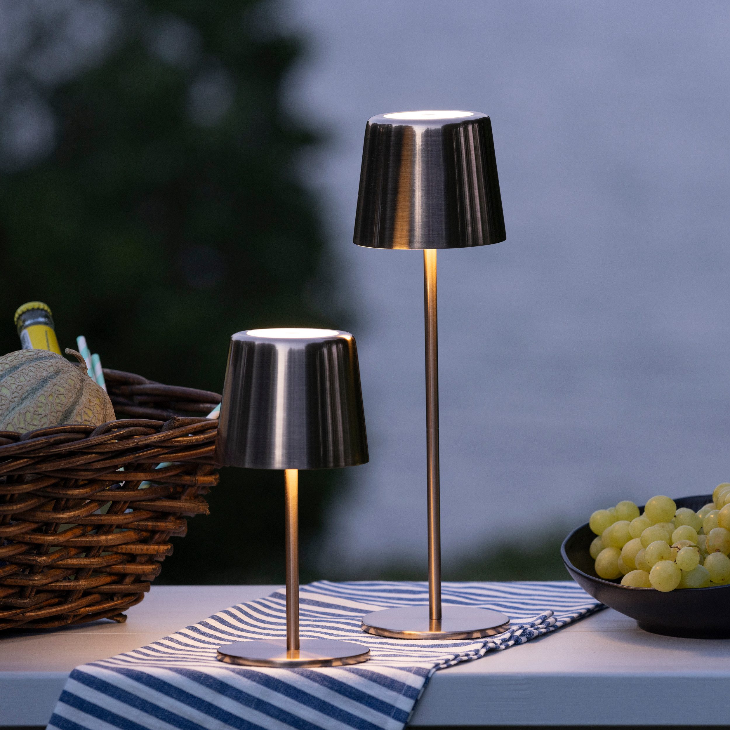 Brilliant Leuchten Led-tafellamp Xaana Accu, 37 cm, 300 lm, 3000-6500 K, dimbaar, metaal, Kaami Premium