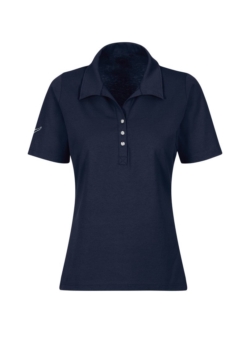 Trigema Poloshirt TRIGEMA poloshirt van katoen met kristallen (1-delig)