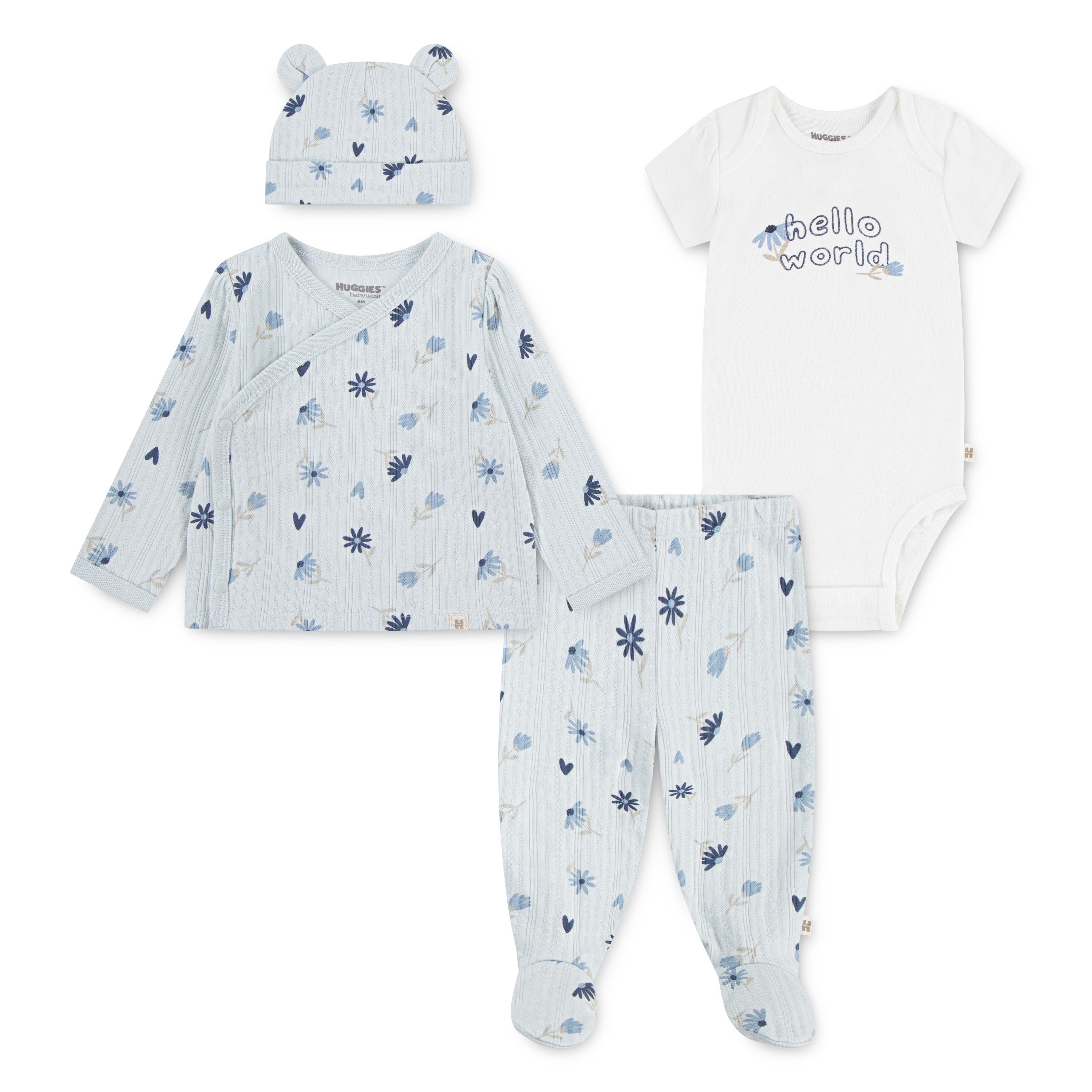 MUSTANG Newborn-cadeauset (set, 4-delig) kinderen basissets maat 3 (68) blauw
