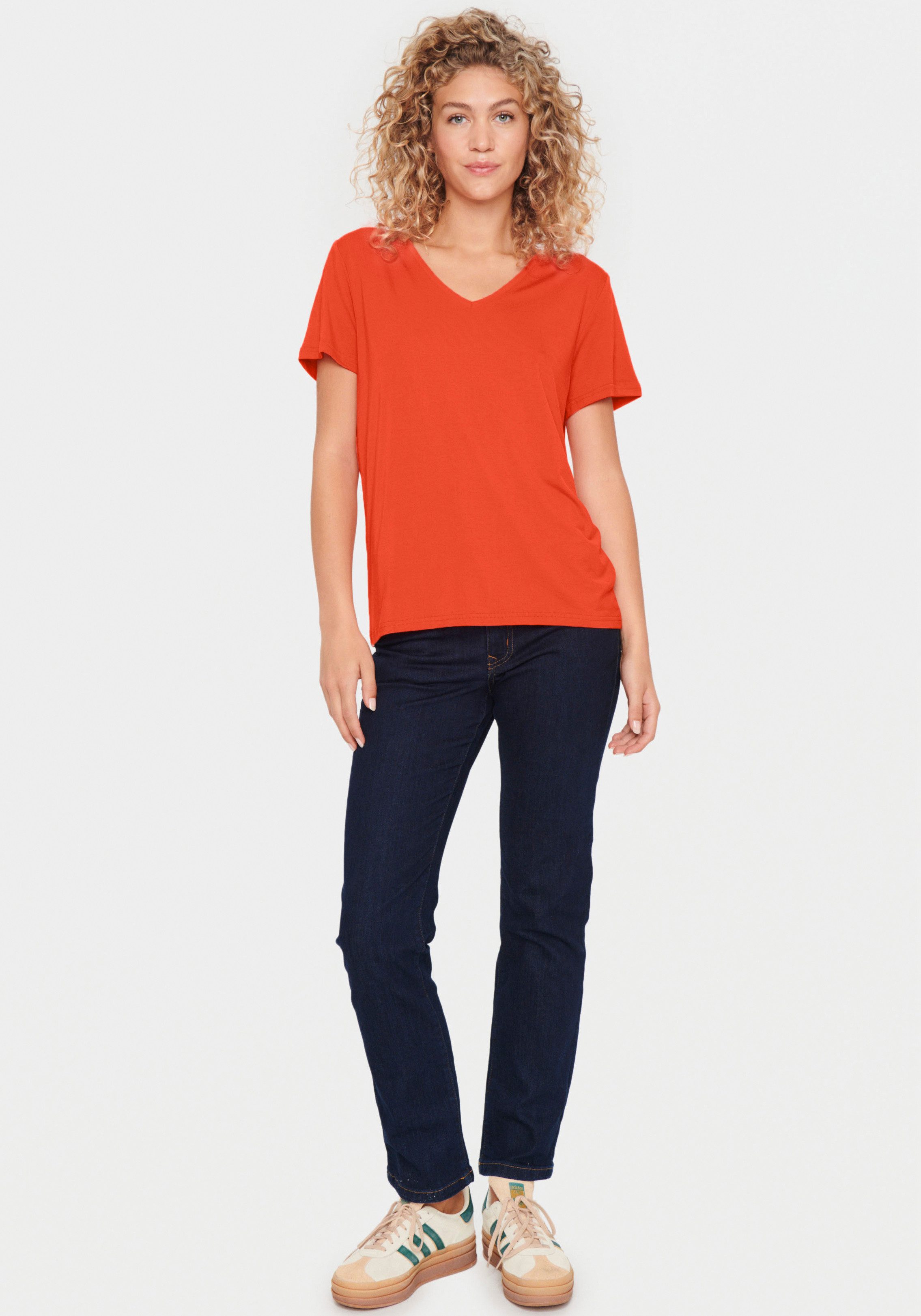 Saint Tropez Shirt met korte mouwen AdeliaSZ V-N T-Shirt