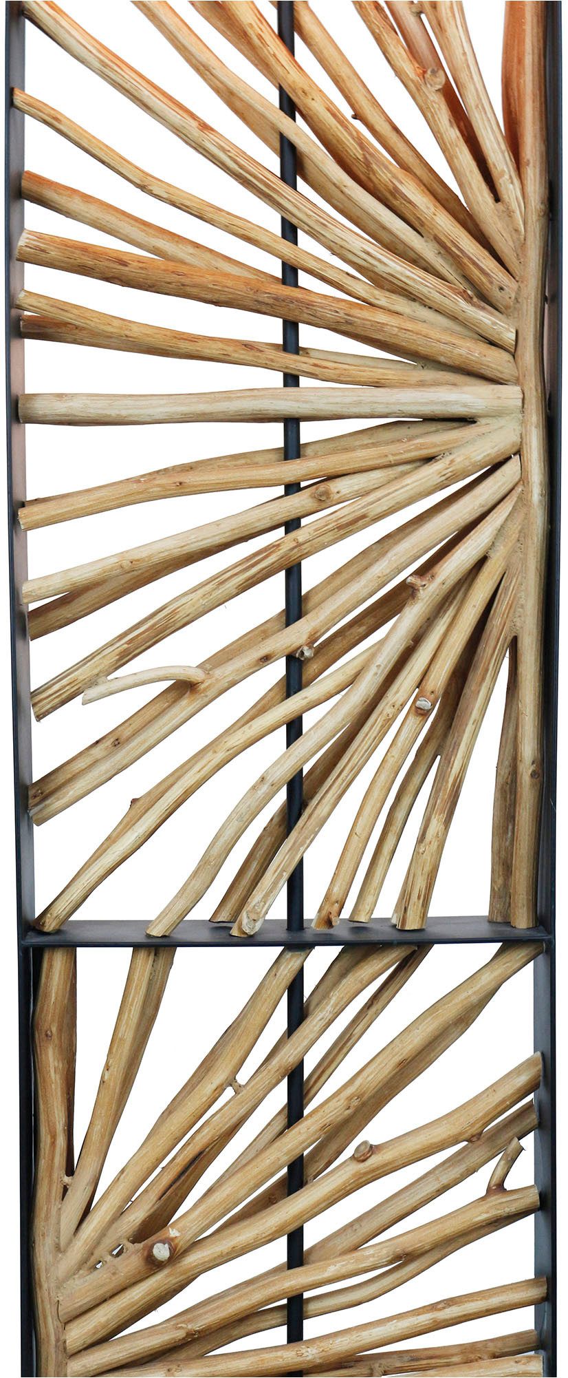 SalesFever Staande lamp Drijfhout Scherm binnenin goudkleur (1 stuk)