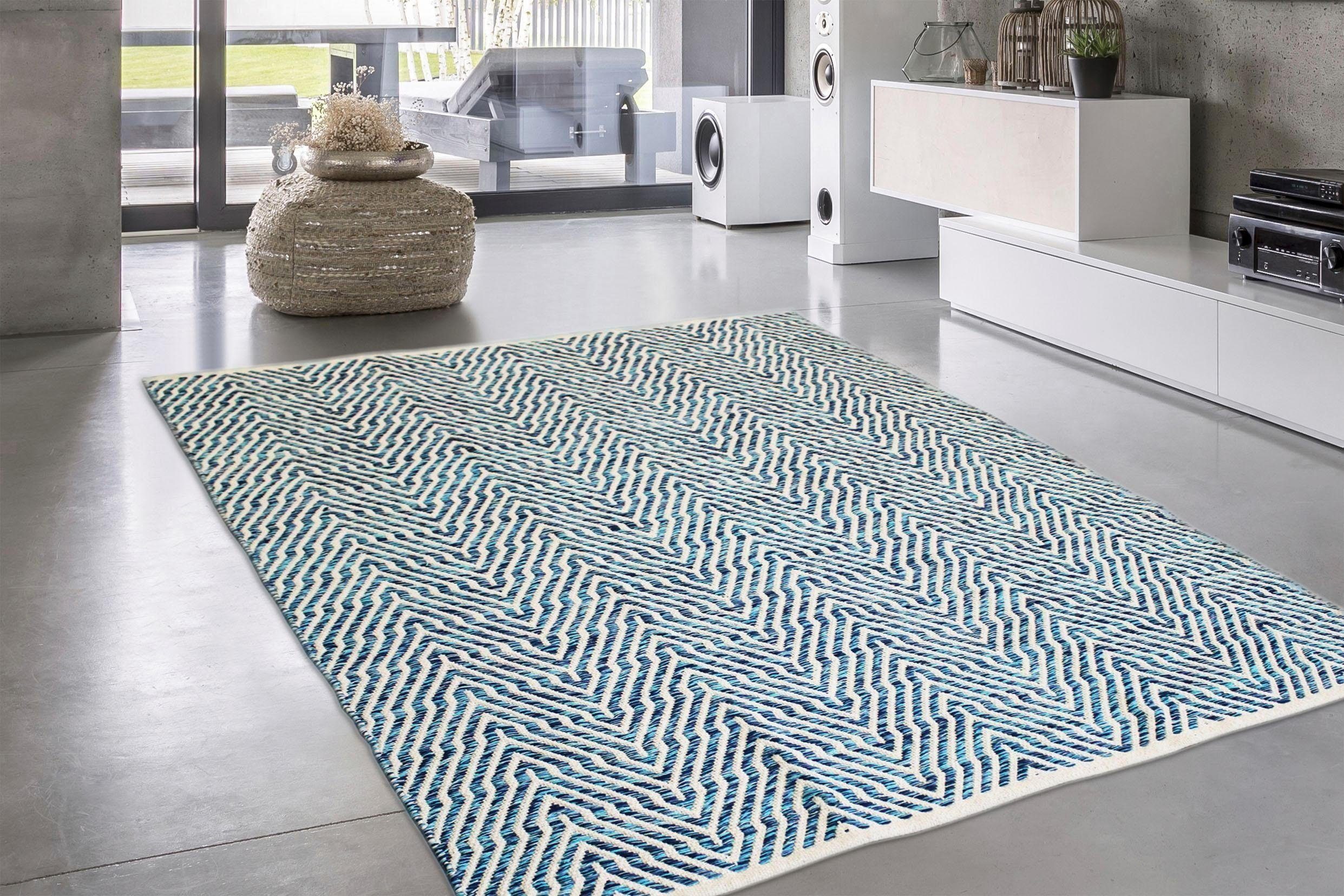 calo-deluxe Vloerkleed Luba 433 100% katoen, handgeweven, woonkamer, kinderkamer