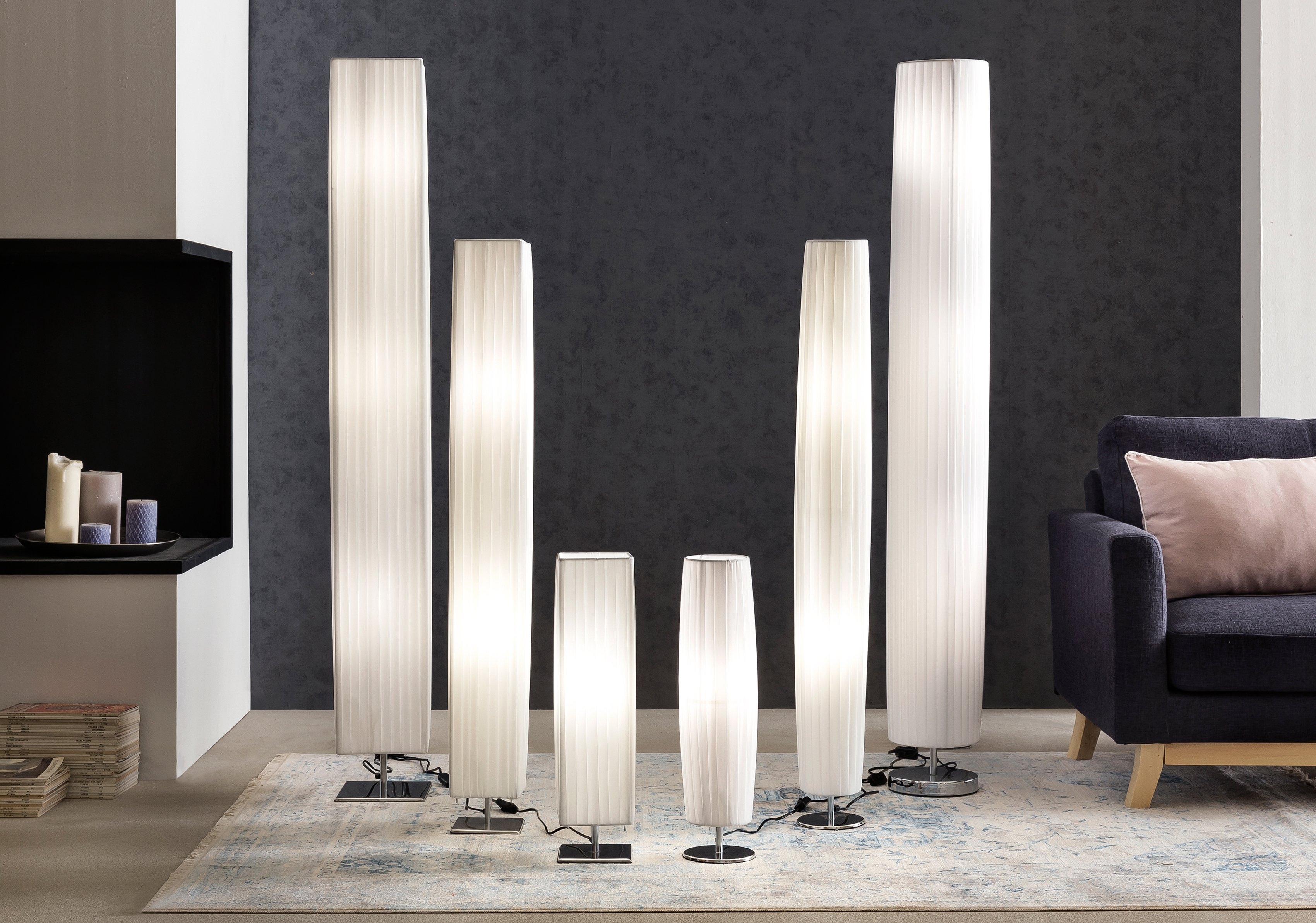 salesfever staande lamp leah plisse lampenkap van latex 1 stuk makkelijk gekocht otto
