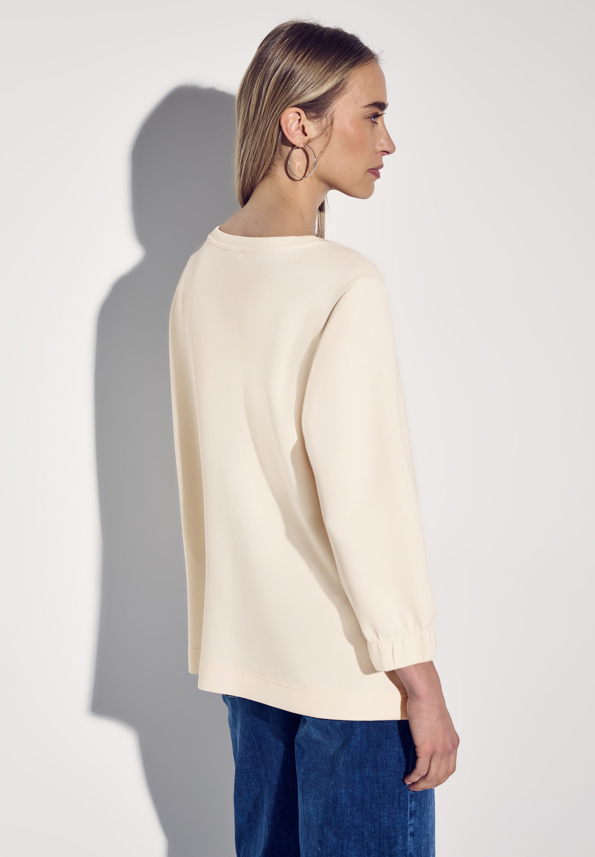 STREET ONE Sweater met 3/4-mouwen met elastische manchetten