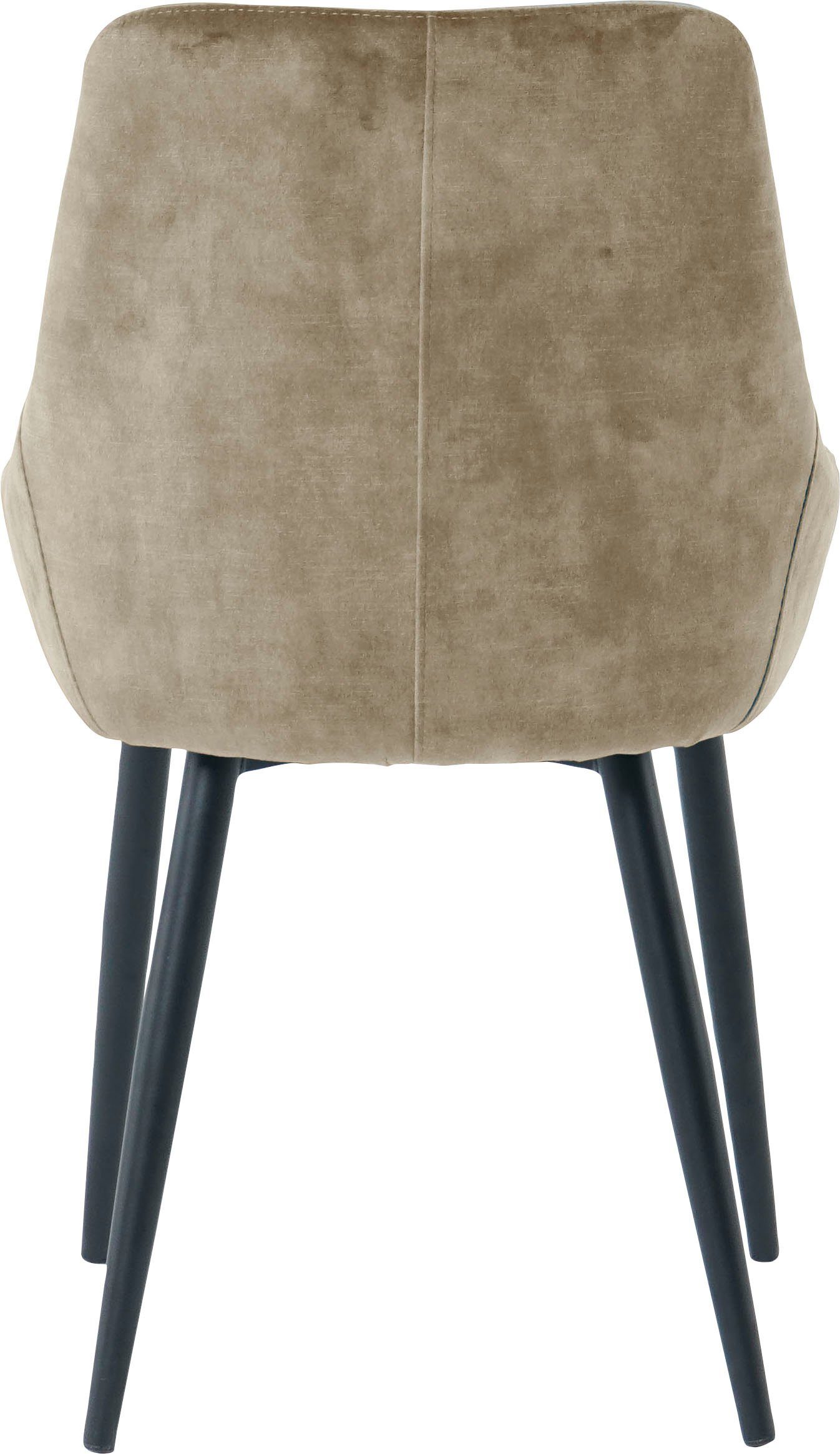SIT Stoel glamoureuze bekleding in fluwelige look (set, 2 stuks)