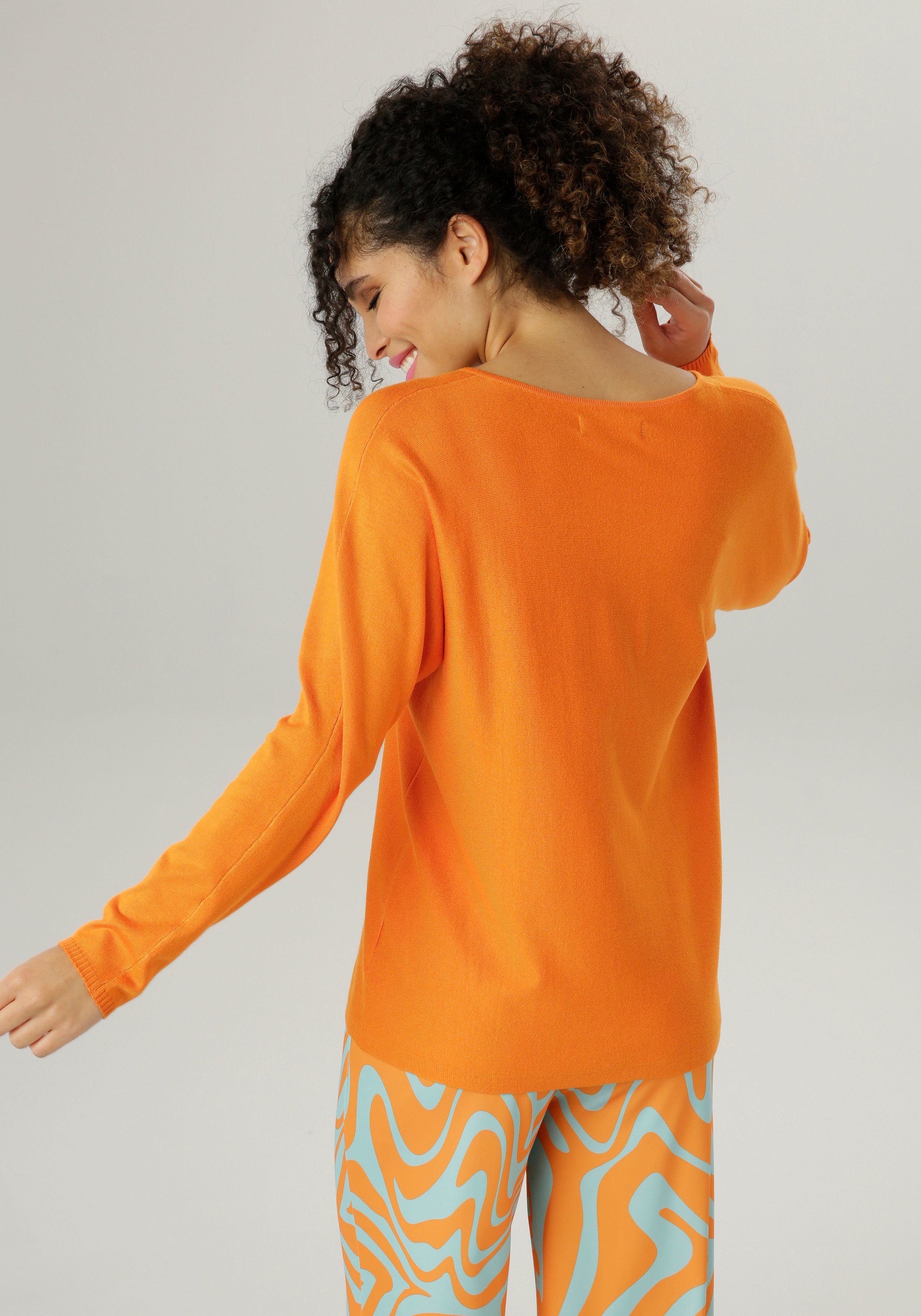 Aniston SELECTED Trui met V-hals in oversized-look