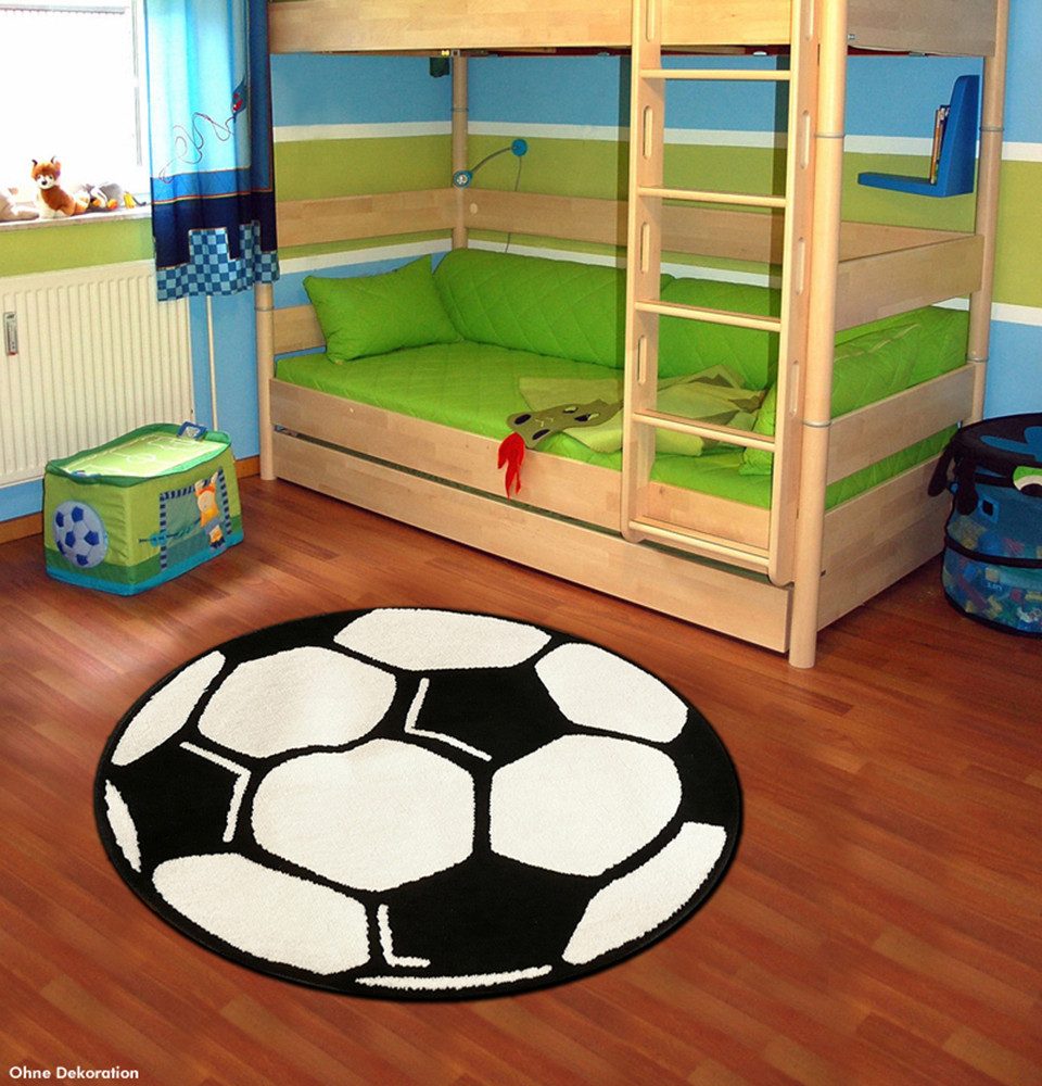 HANSE Home Kindervloerkleed Voetbal Kindervloerkleed, antislip, korte pool, voetbal, kinderkamer, spel