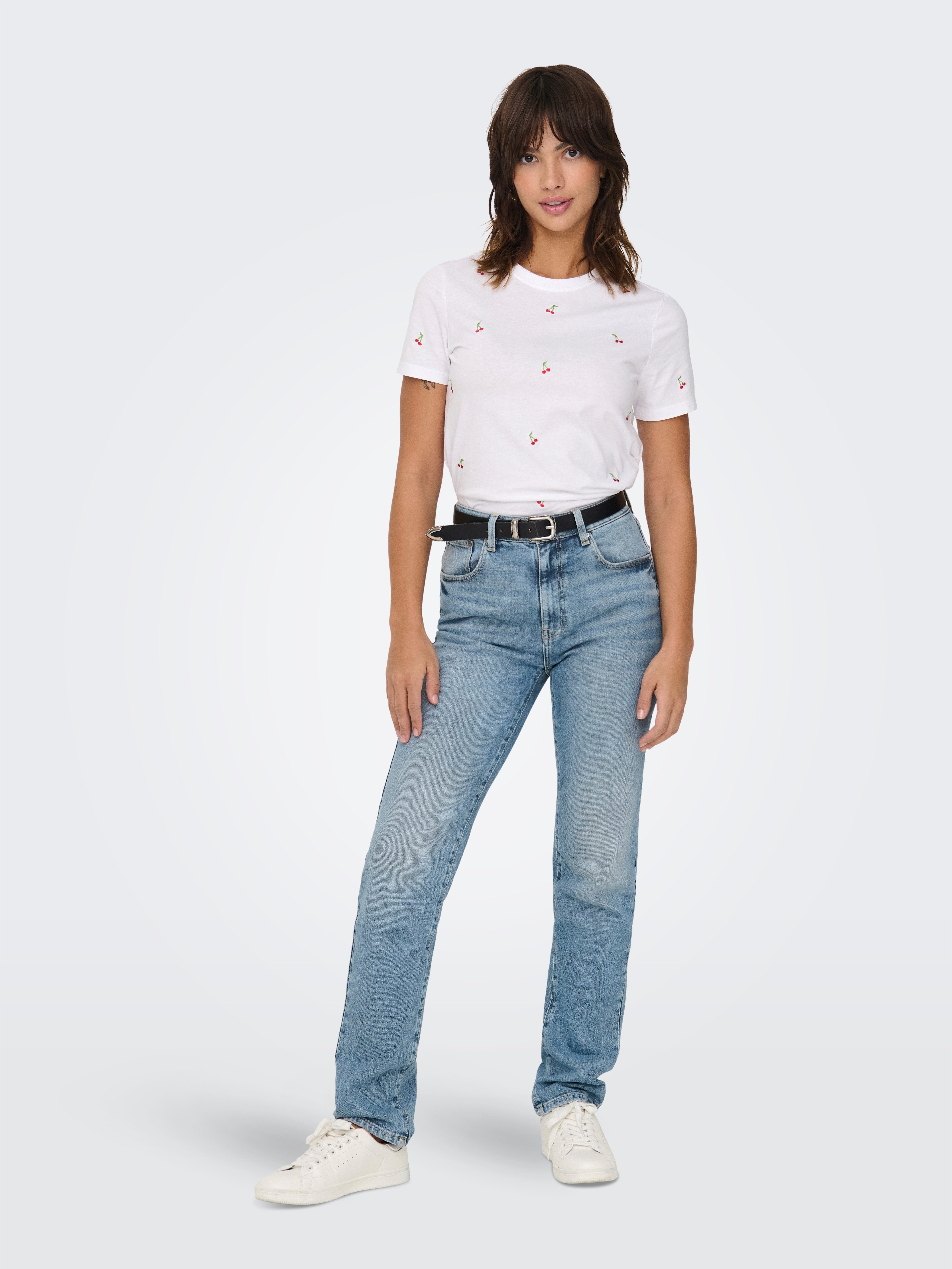 Only Shirt met korte mouwen ONLKETTY LIFE S/S O-NECK TOP JRS NOOS