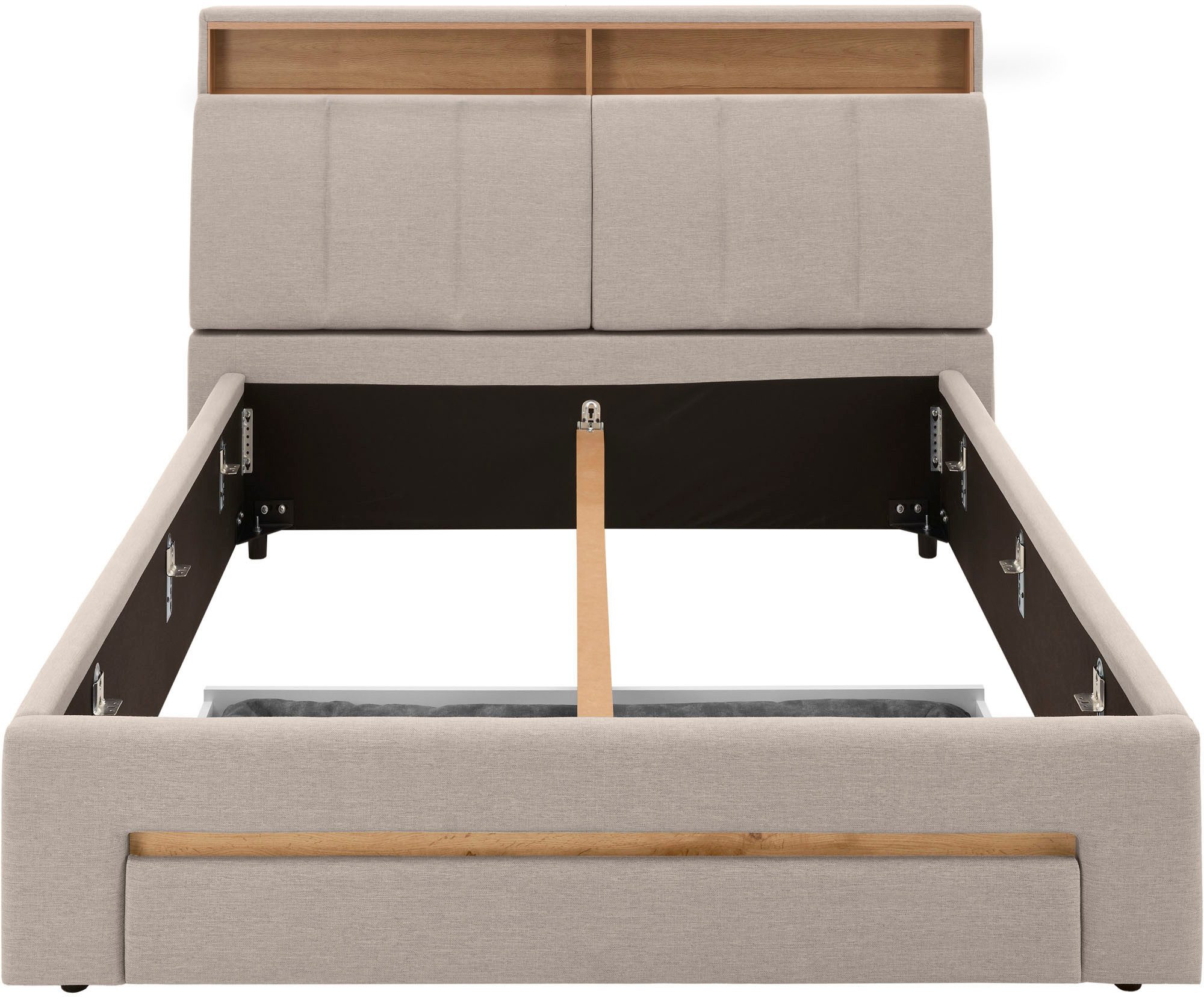 INOSIGN Gestoffeerd bed CiTY/GiRON,, gepolsterd opbergbed, met LED-verlichting Bedkisten met hondenbed of als opbergruimte, opklapbare hoofdeinden