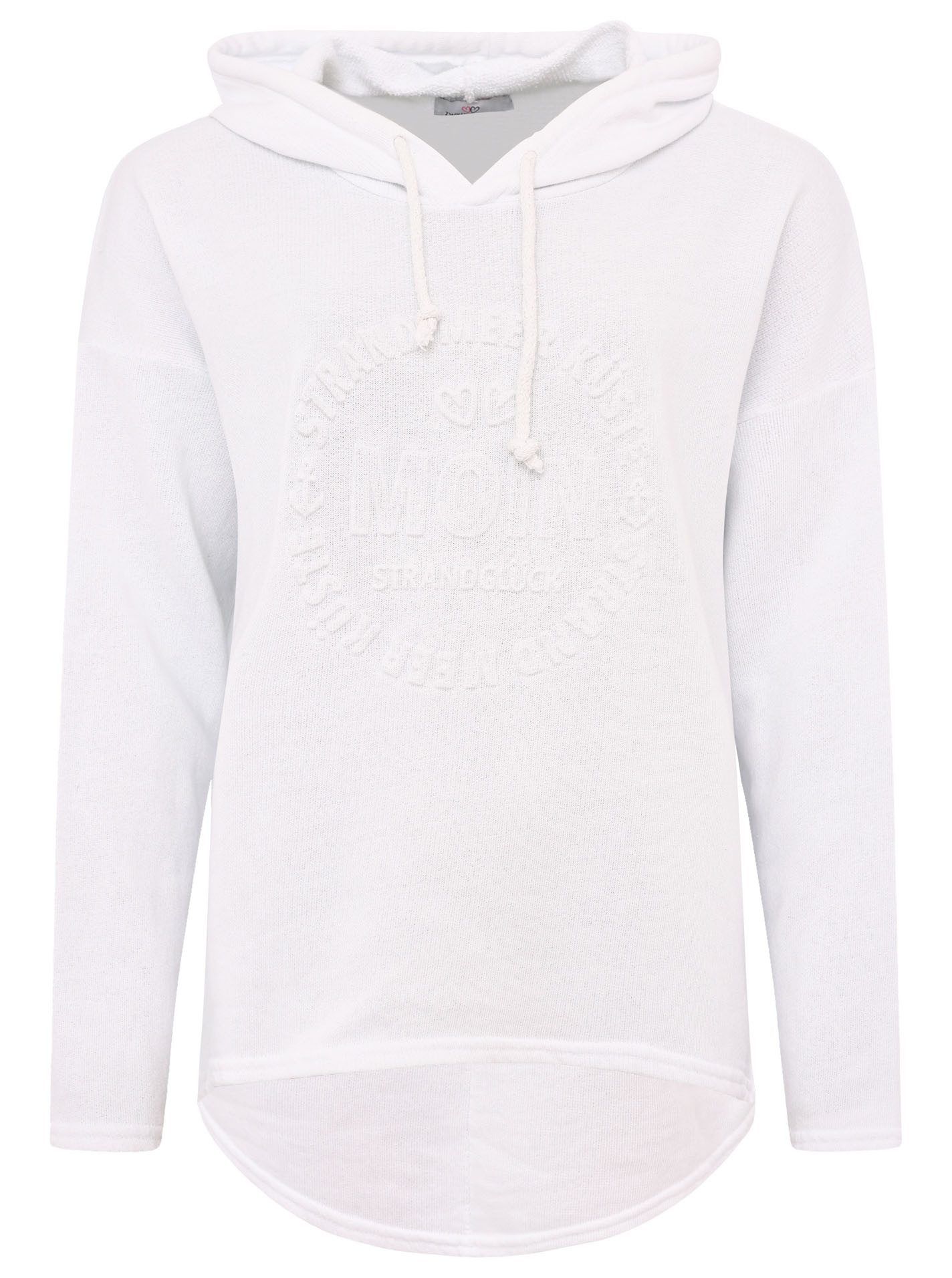 Zwillingsherz Hoodie Stempeldruck Moin Sweatshirt in used-look met capuchon en stempelprint