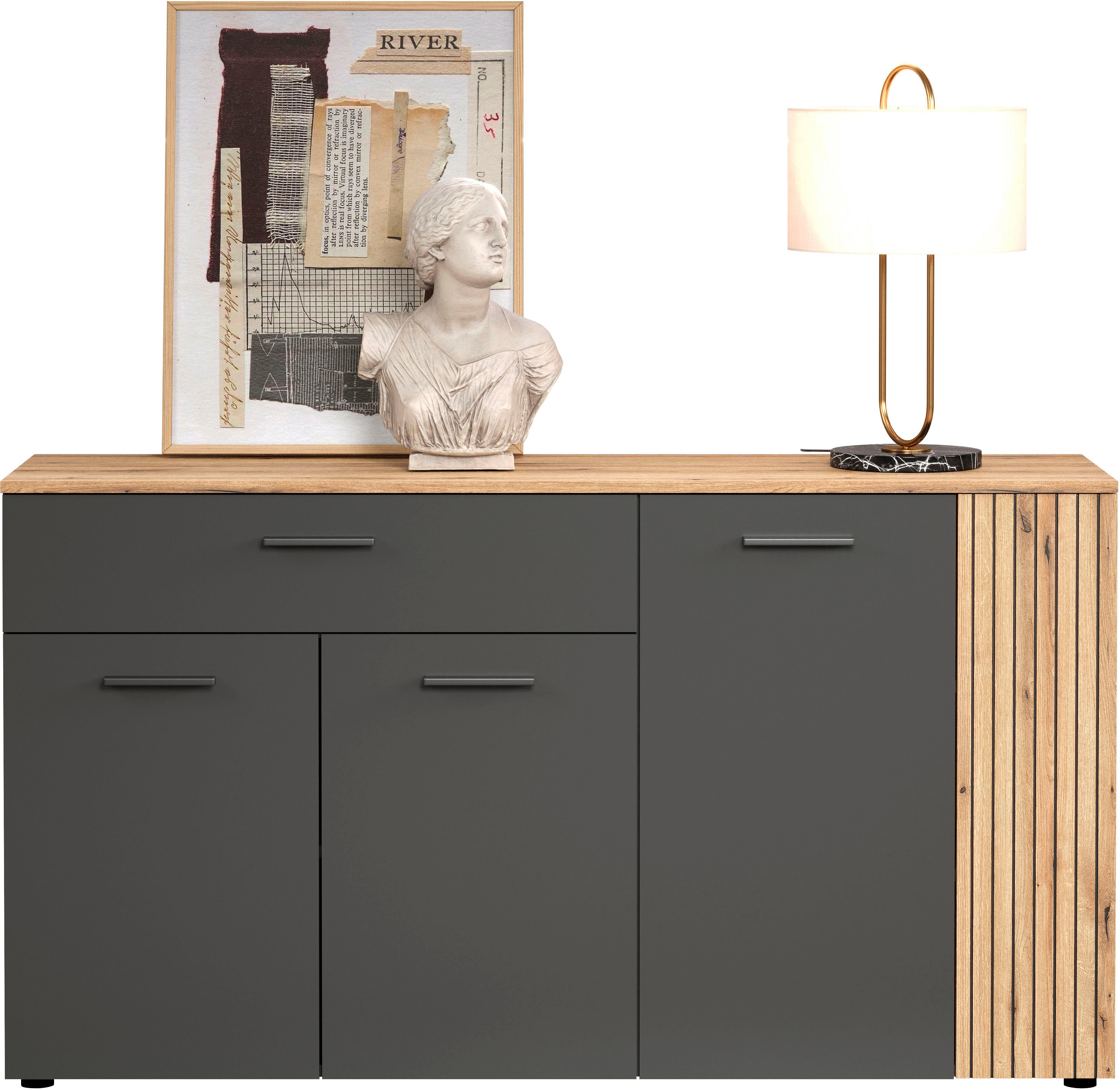 INOSIGN Dressoir Estepona Commode, Akoestisch paneel-look, Breedte 150 cm (1 stuk)