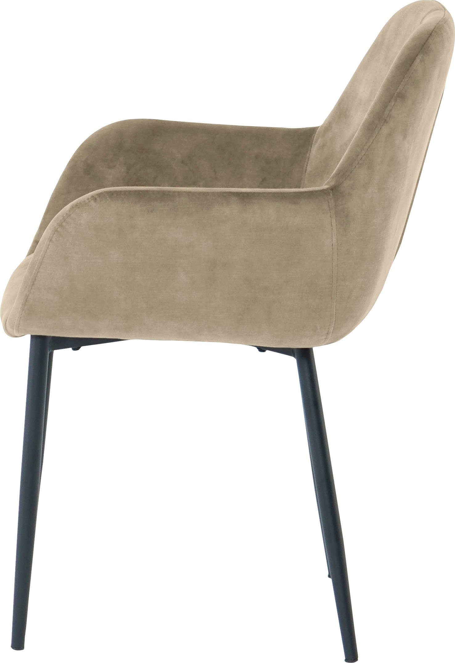 SIT Stoel met armleuningen glamoureuze bekleding in fluwelige look (set, 2 stuks)