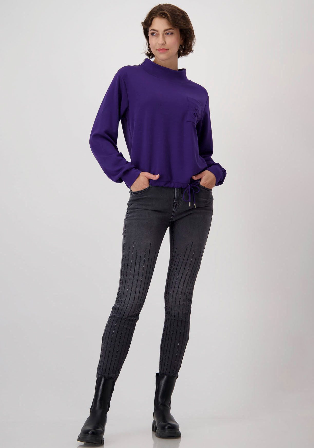 Monari Sweatshirt met opgestikte zak