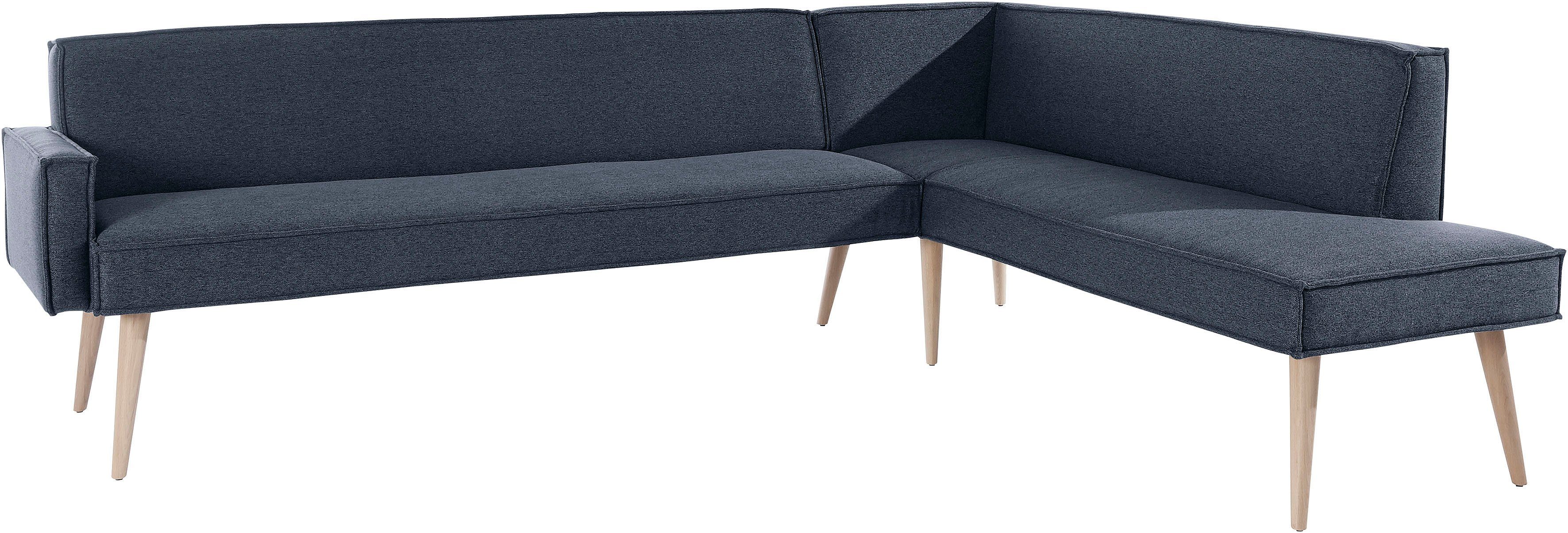 exxpo - sofa fashion Hoekbank Lungo, moderne paspelnaad, comfortabel en elegant, hoge houten voet