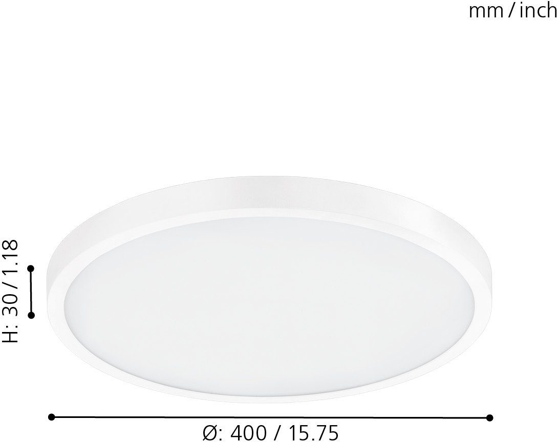 EGLO Opbouwarmatuur FUEVA 1 slank design, slechts 3 cm hoog, diameter 40 cm (1 stuk)