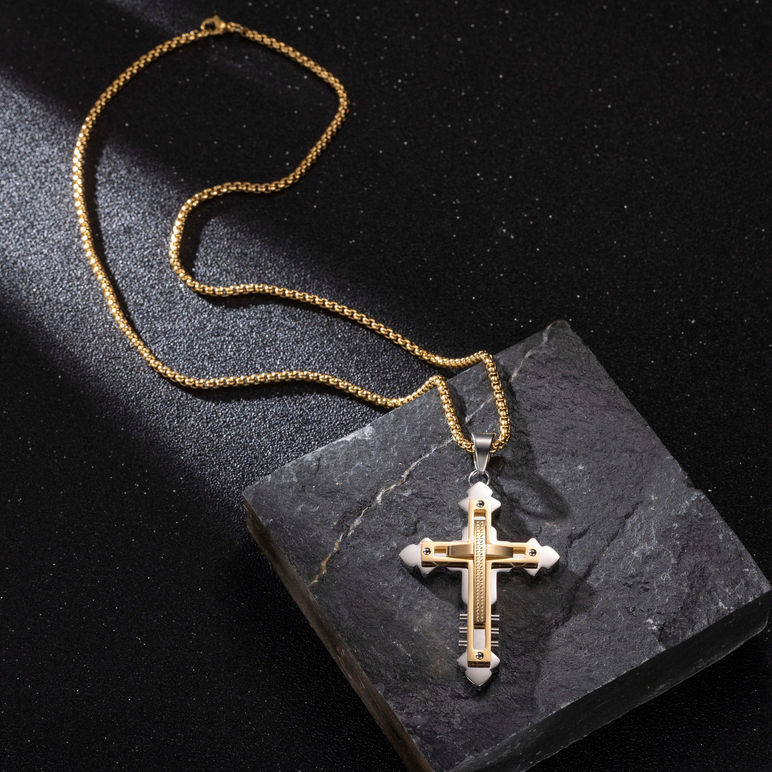 Firetti Ketting met hanger Sieraden cadeau roestvrijstalen halssieraden halsketting venezianerkette kruis