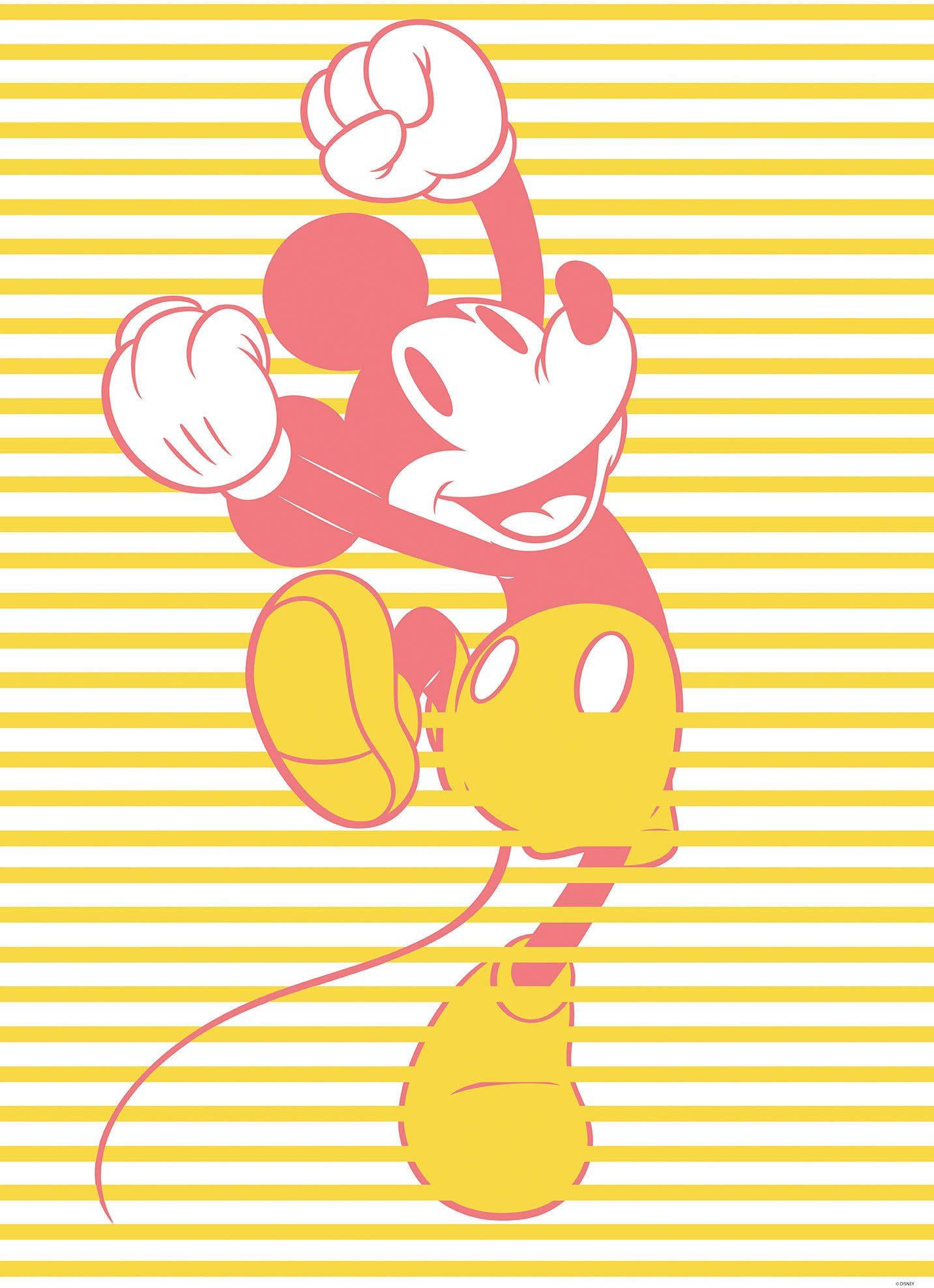 Komar Wanddecoratie Mickey Unwind Wanddecoratie voor de kinderkamer - zonder lijst (1 stuk) foto schilderijen maat 50 cm x 70 cm geel