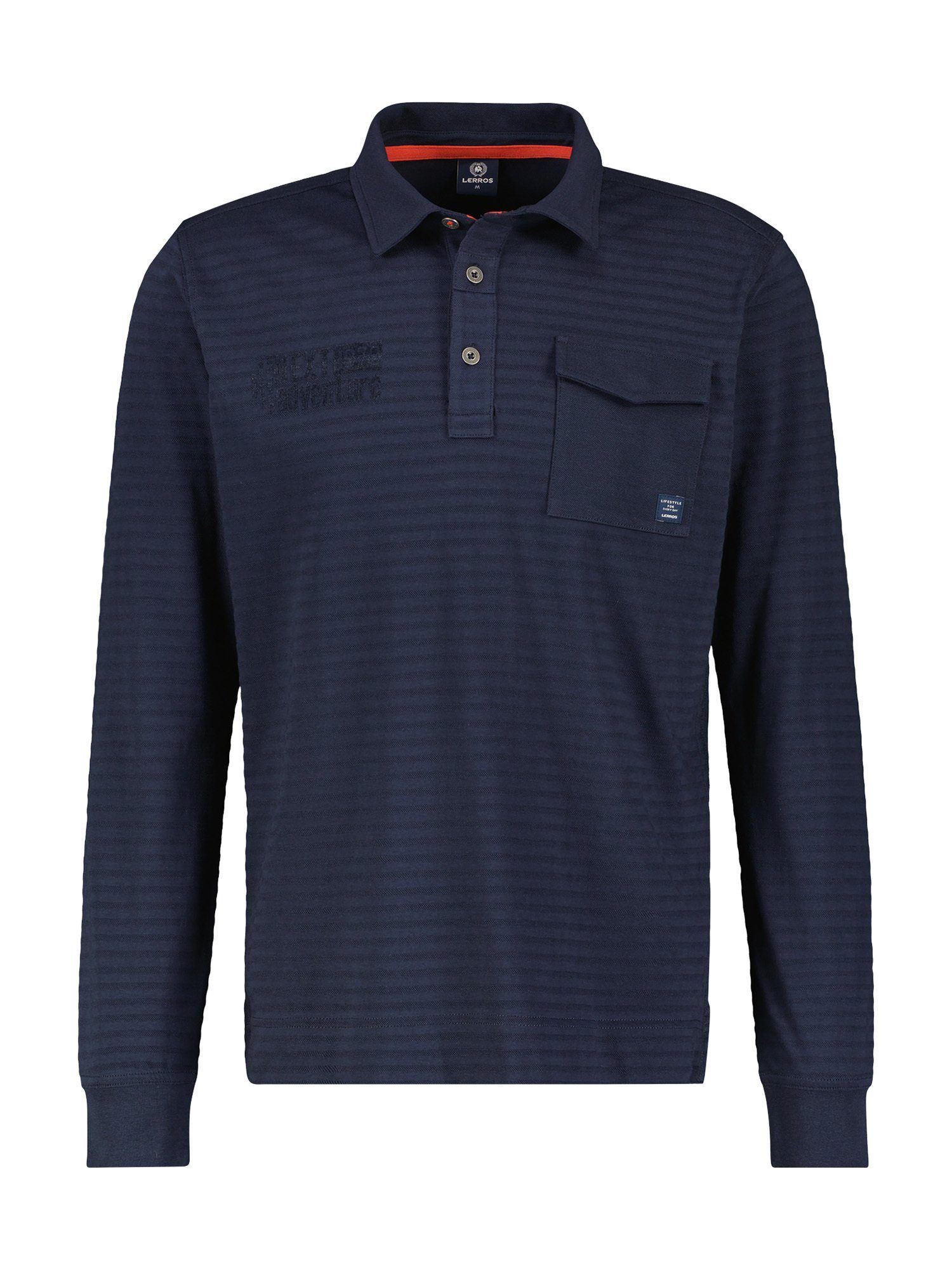 Lerros Poloshirt met lange mouwen LERROS longsleeve polo, gestreept