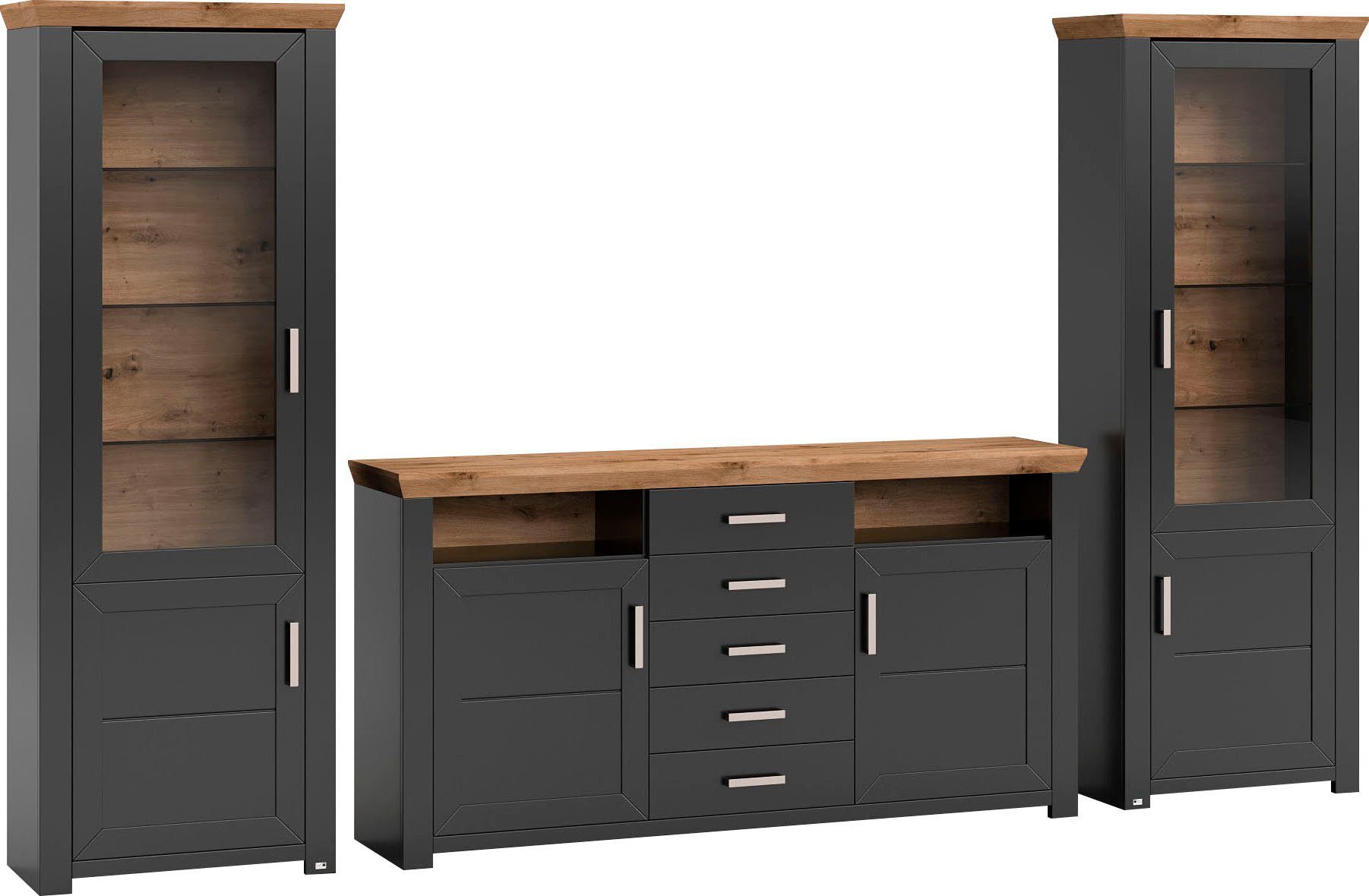 set one by Musterring Wandmeubel York Combinatie 05, in 3 kleurvarianten, totale breedte 354 cm (set, 3-delig)